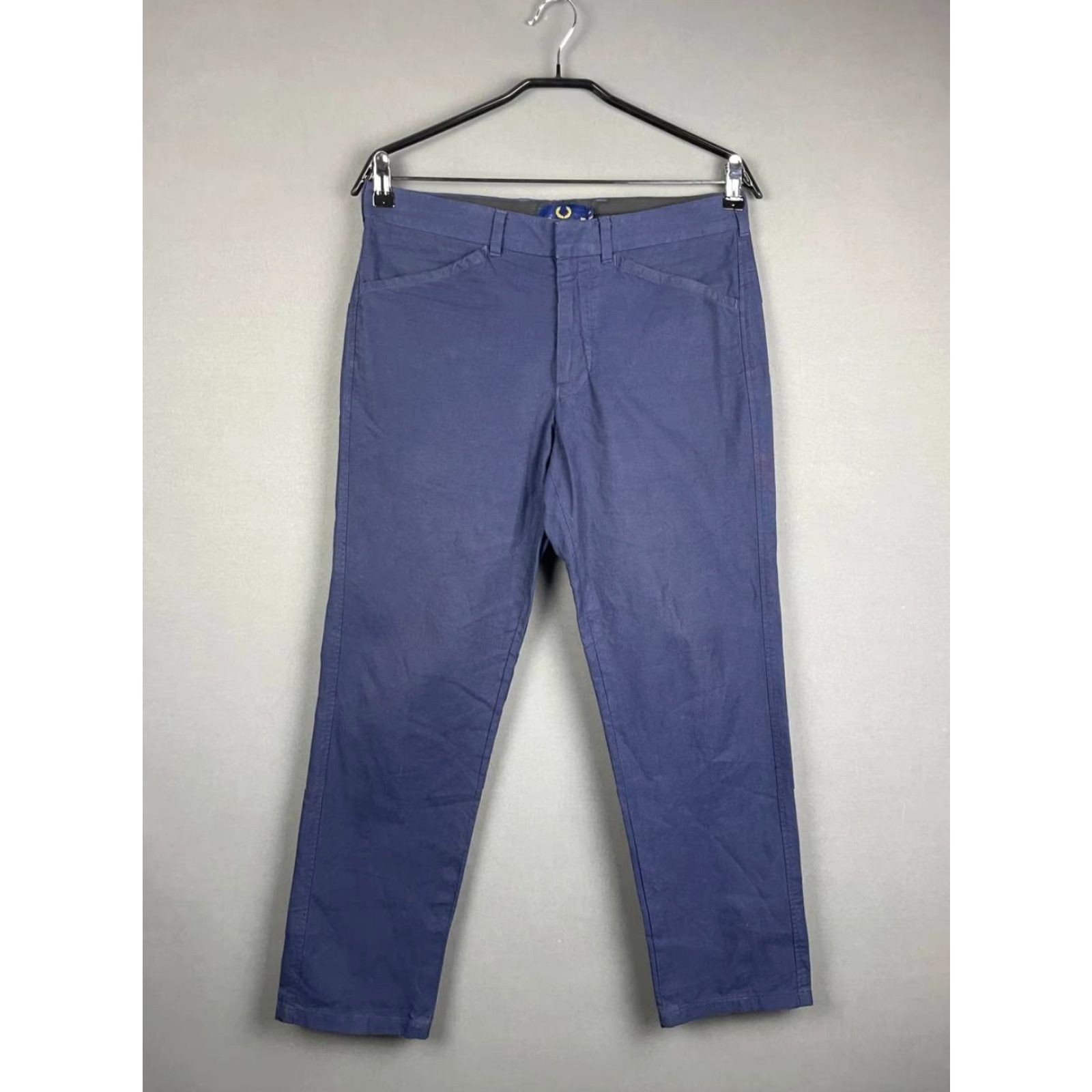 Fred Perry Fred Perry Mens Casual Pants Size L Blue Cotton Belt Loop High Rise Regular Size US 33 - 2 Thumbnail