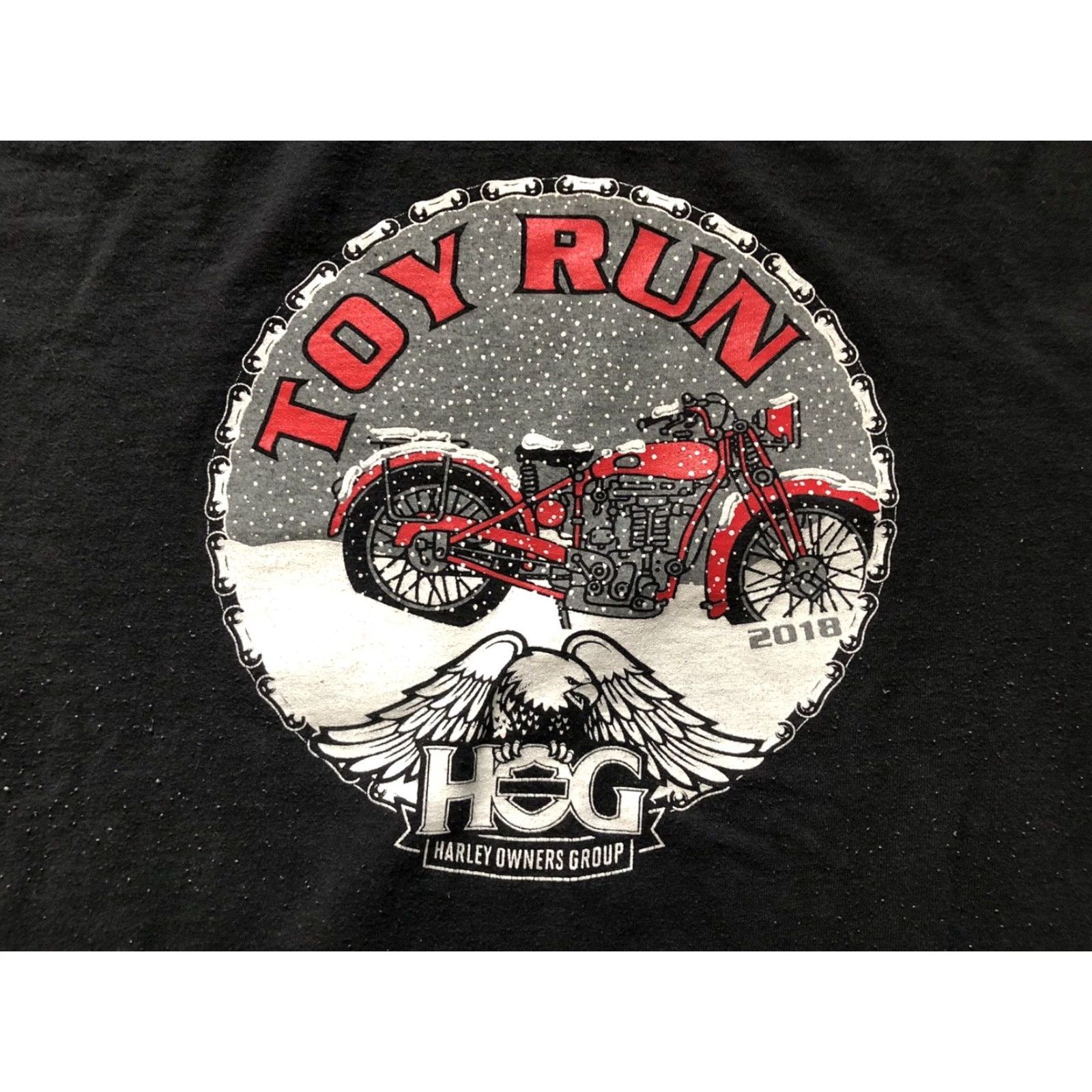 Port & Company Harley Owners Group Toy Run T Shirt Black XL 100% Cotton Graphic Print Port & Company Men T-Shirt Short Sleeve Summer Fall Spring Vintage? Size US XL / EU 56 / 4 - 2 Thumbnail