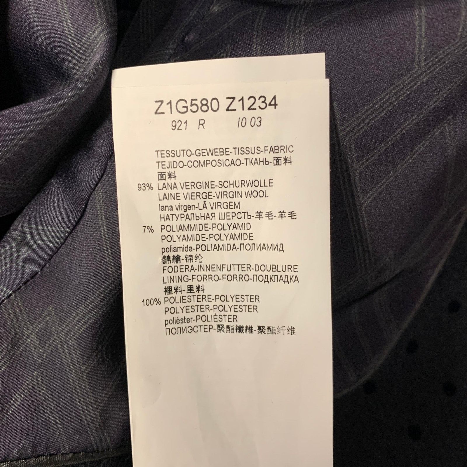 Emporio Armani EMPORIO ARMANI 40R Navy Polka Dot Wool Blend Sport Coat Size 40R - 7 Thumbnail