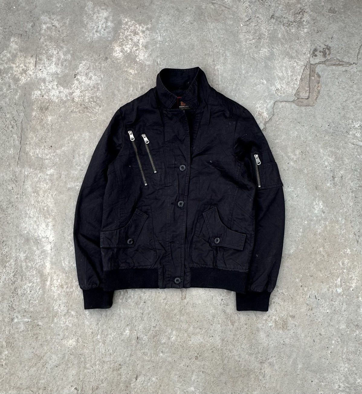 Edwin Vintage Y2K Edwin Archival Black Utility Bomber Jacket Size US M / EU 48-50 / 2 - 1 Thumbnail