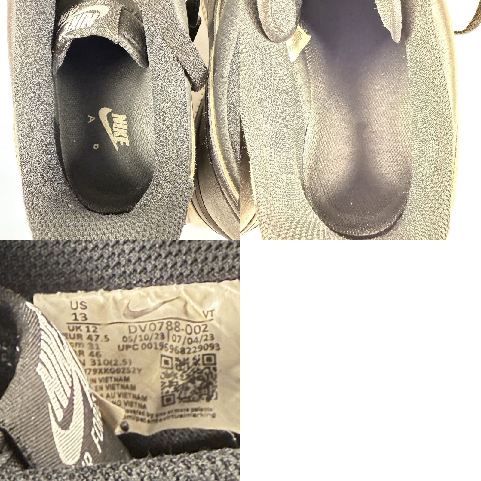 Nike Nike Air Force 1 Low 07 Mens Size 13 Sneakers Black White Sole DV0788-002 Size US 12 / EU 45 - 8 Thumbnail