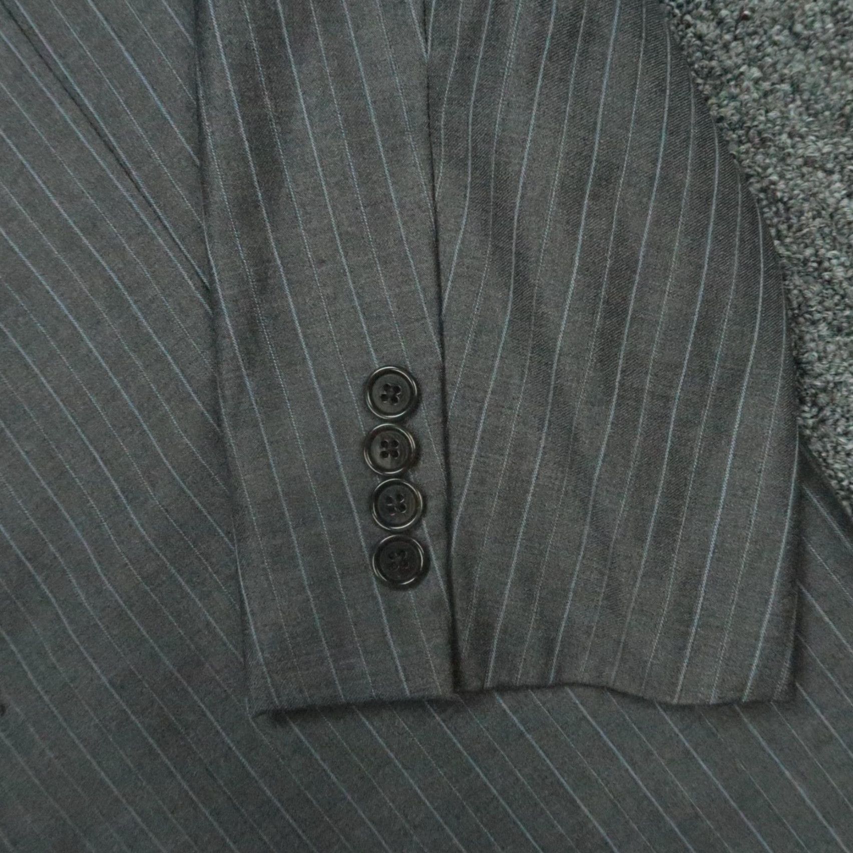 Brooks Brothers Brooks Brothers Blazer Mens 43R Gray Wool Pinstripe 1818 Madison Saxxon Jacket Size 46R - 4 Thumbnail