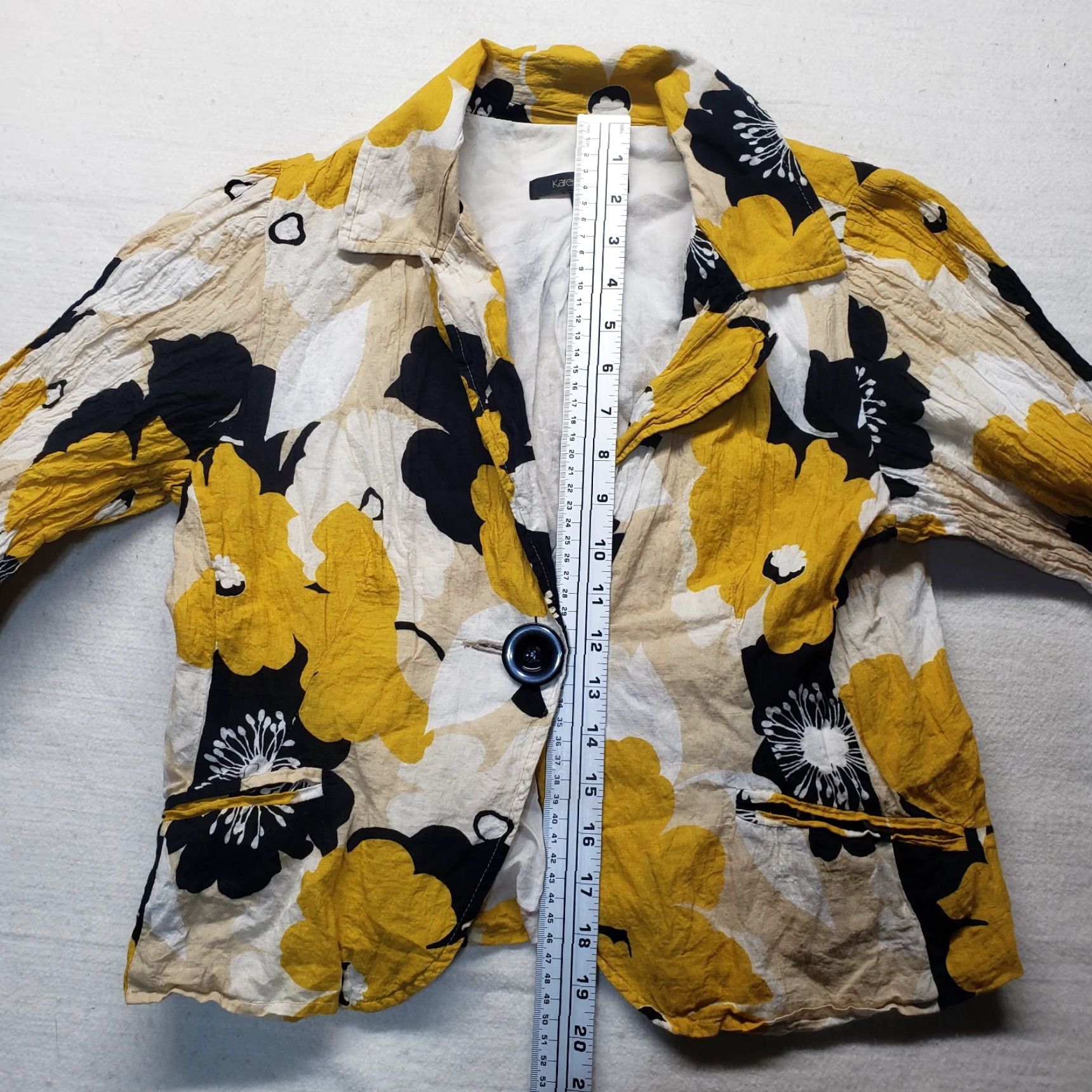 Vintage Karen Kane Floral Floral Yellow Long Sleeve Jacket Coat Adult Women's M Medium Shirt Size M / US 6-8 / IT 42-44 - 7 Thumbnail