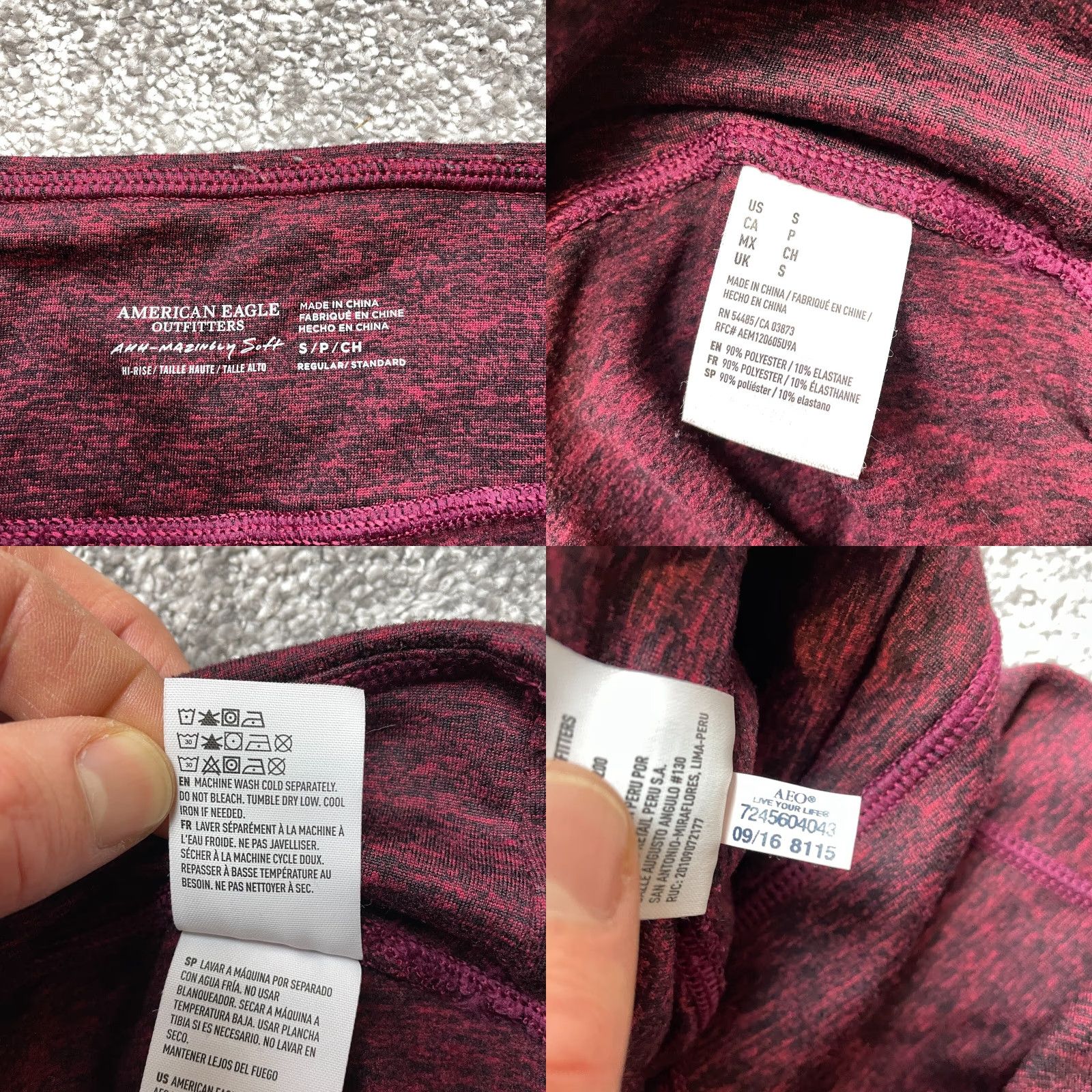 American Eagle Outfitters VINTAGE? No — American Eagle Outfitters Leggings Women S Red Solid Pull On 26x28 Inseam 28 Stretch Athletic Regular Size 28" / US 6 / IT 42 - 8 Thumbnail