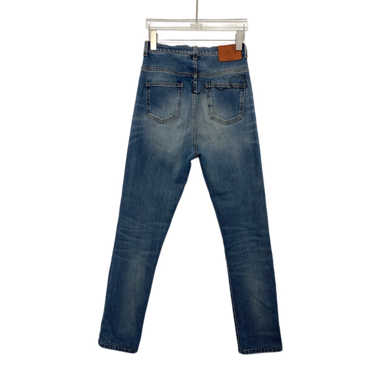 Gucci Gucci Blue Washed Vintage Cotton Denim Pants K26WX Size 28" / US 6 / IT 42 - 2 Thumbnail