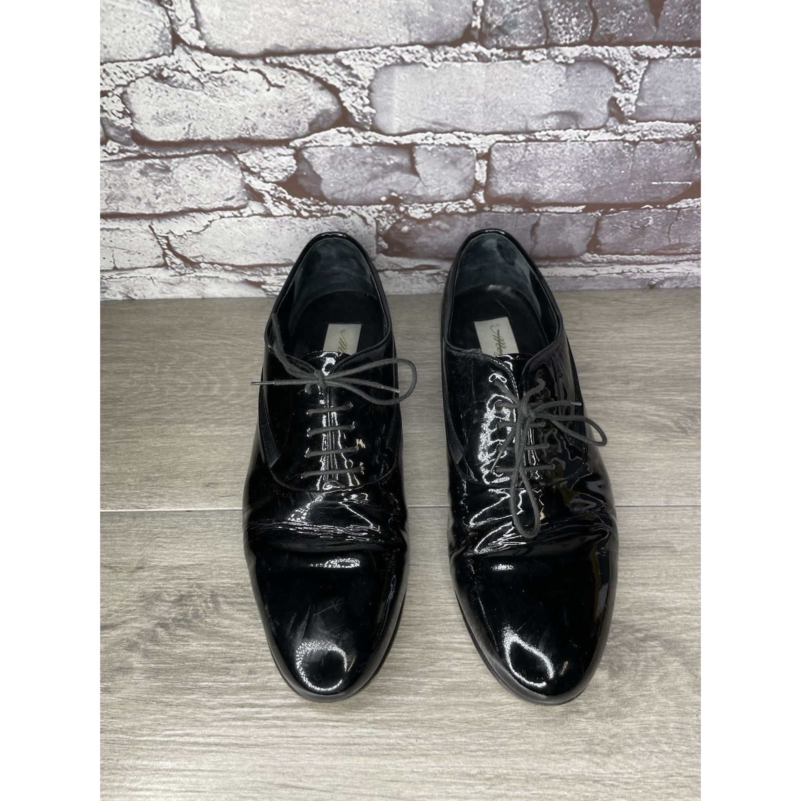 Mezlan Mezlan Broadway Black Patent Leather Tuxedo Oxfords Dress Sh Size US 11 / EU 44 - 3 Thumbnail