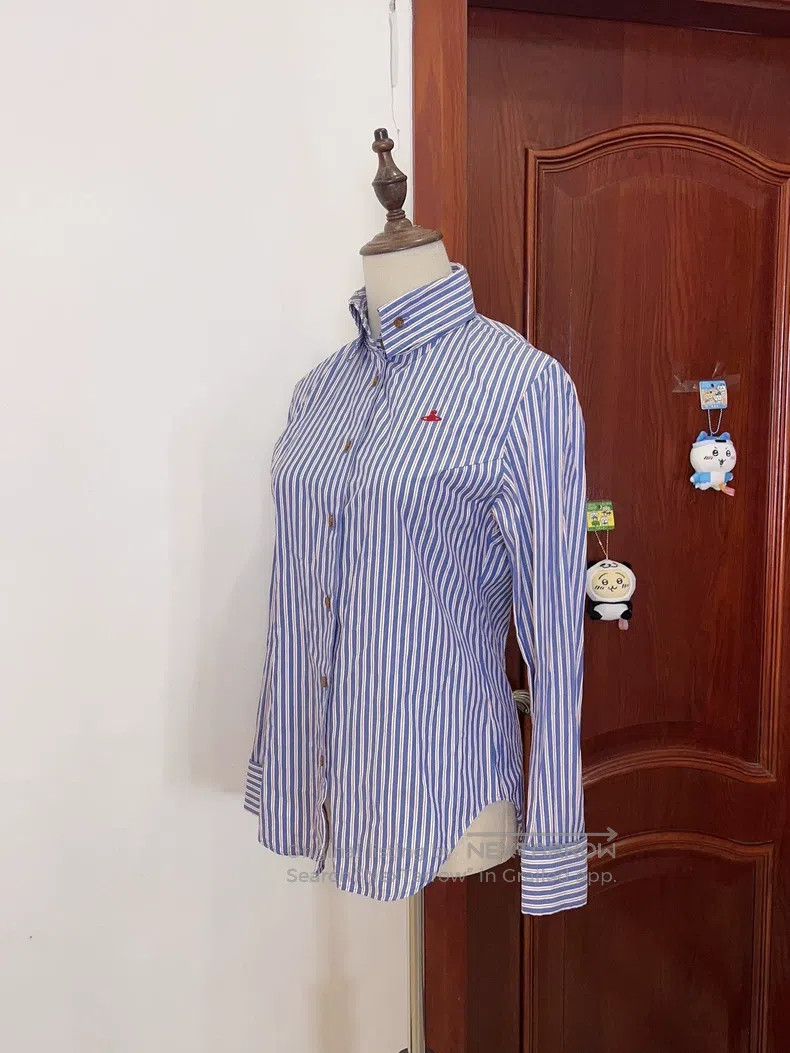 Vivienne Westwood vivienne westwood Purple-blue striped long-sleeved shirt b Size M / US 6-8 / IT 42-44 - 2 Thumbnail
