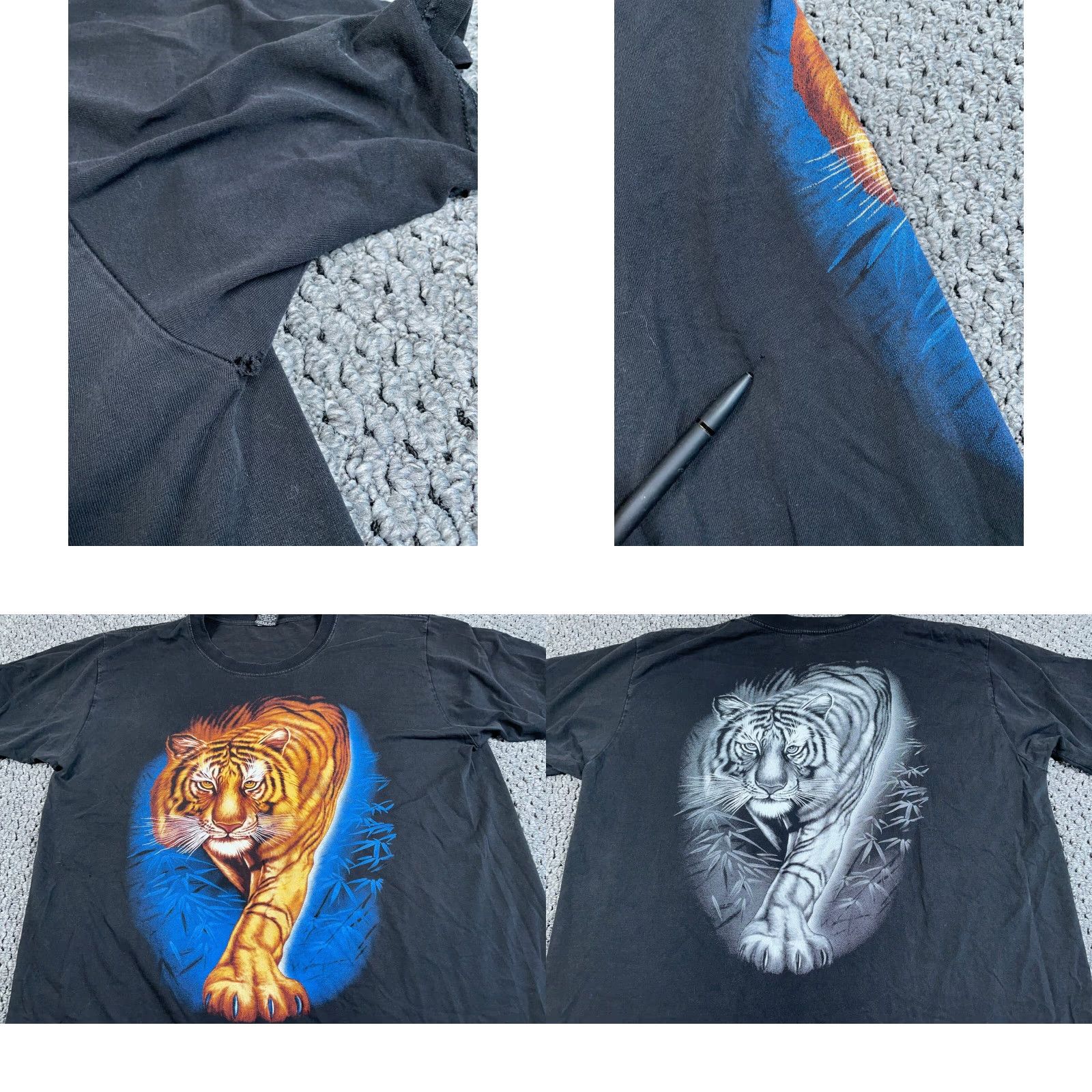 Doublet VINTAGE REO Tiger T-Shirt Cat. Graphic Print Double-Sided Adult 2XL Black Mens Shirt Size US XXL / EU 58 / 5 - 8 Thumbnail