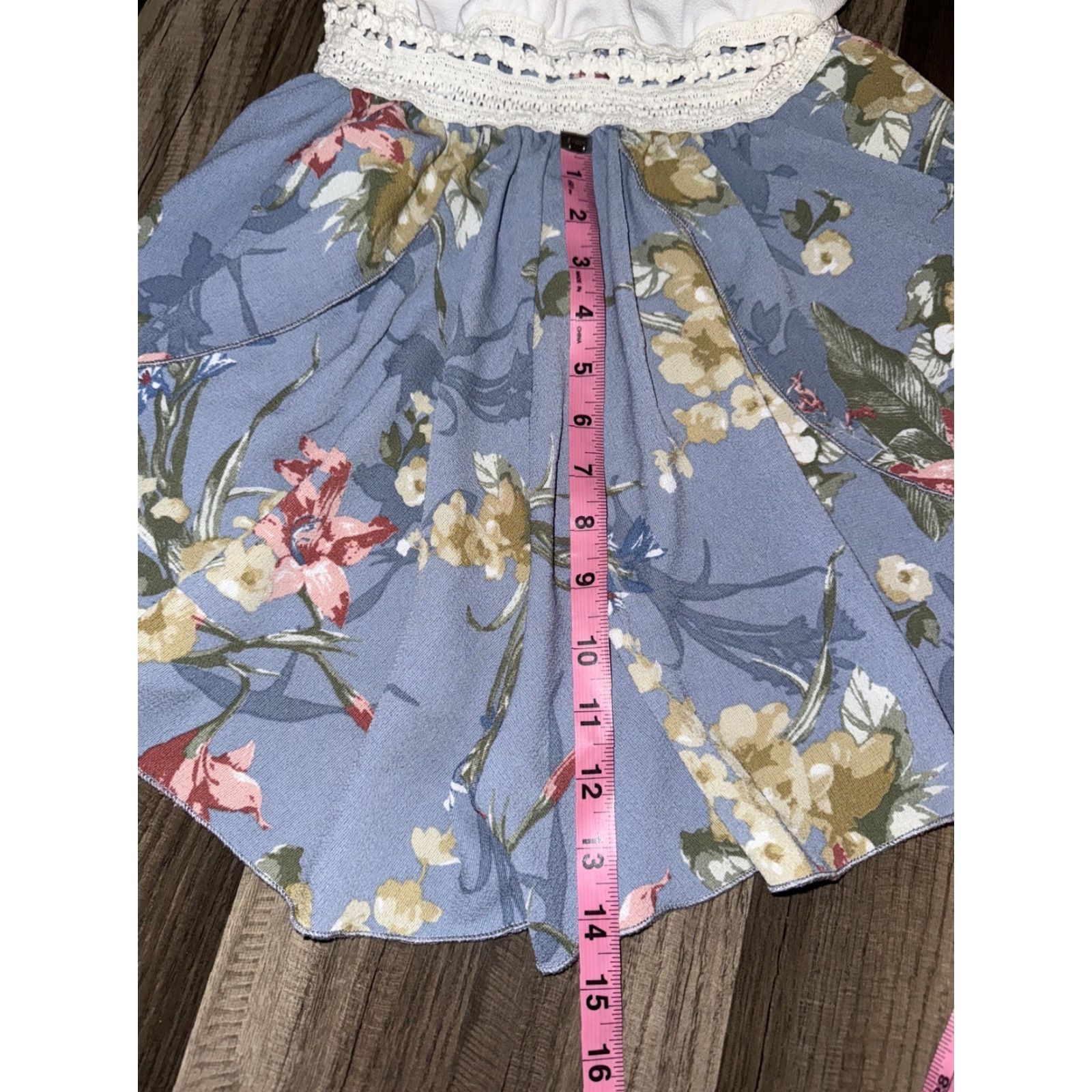 Vintage I Heart Joah Women’s Dress Medium White Blue Floral Print Dress Size M / US 6-8 / IT 42-44 - 3 Thumbnail