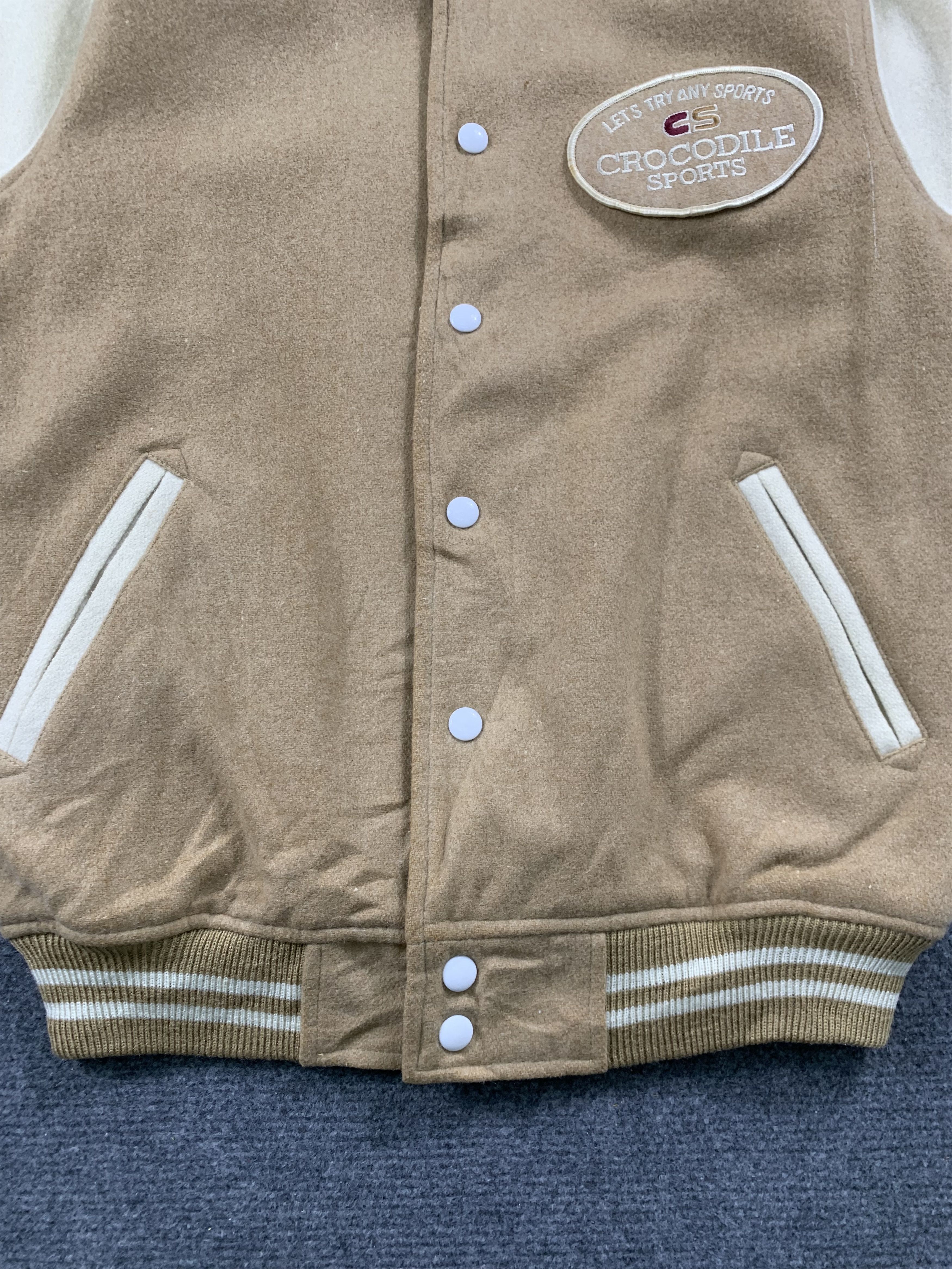 Japanese Brand Vintage Crocodile Button Up Wool Varsity Jacket Size US S / EU 44-46 / 1 - 13 Thumbnail