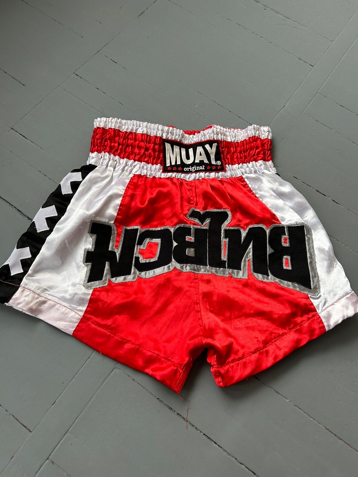 Pre-owned Vintage Muay Thai Boxing Kick-boxing Shorts In Red