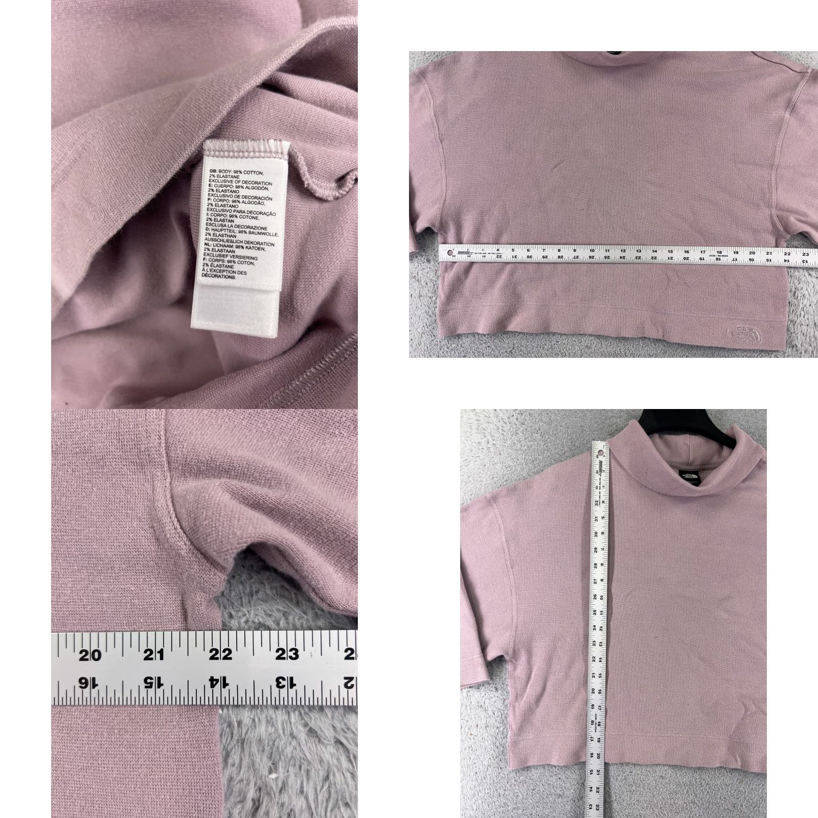 The North Face VINTAGE The North Face Hoodie Shirt Womens L Pink Crop Pullover 3/4 Sleeve Cotton Logo All Seasons Mens Womens Girls Boys Size L / US 10 / IT 46 - 8 Thumbnail