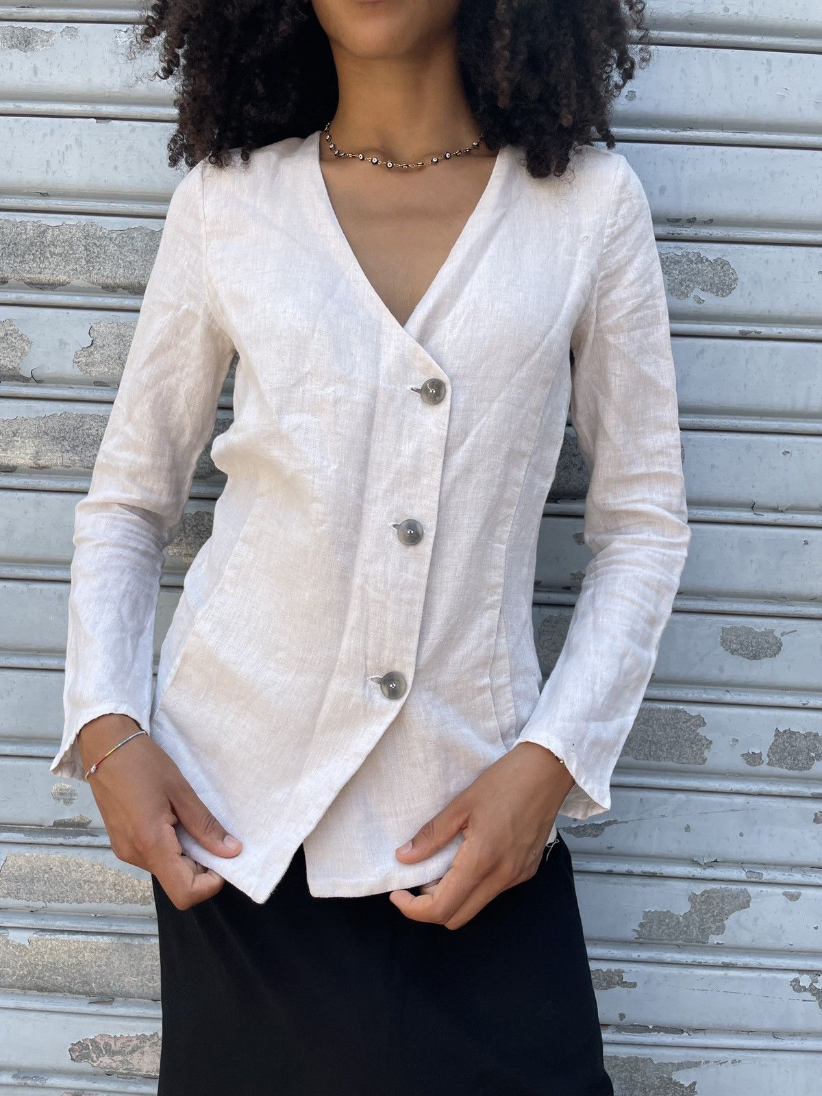 Nicolo Ceschi Berrini × Poeme Bohemien Poeme Bohemien SS12 Gentle Linen Blazer/Blouse Size S / US 4 / IT 40 - 3 Thumbnail