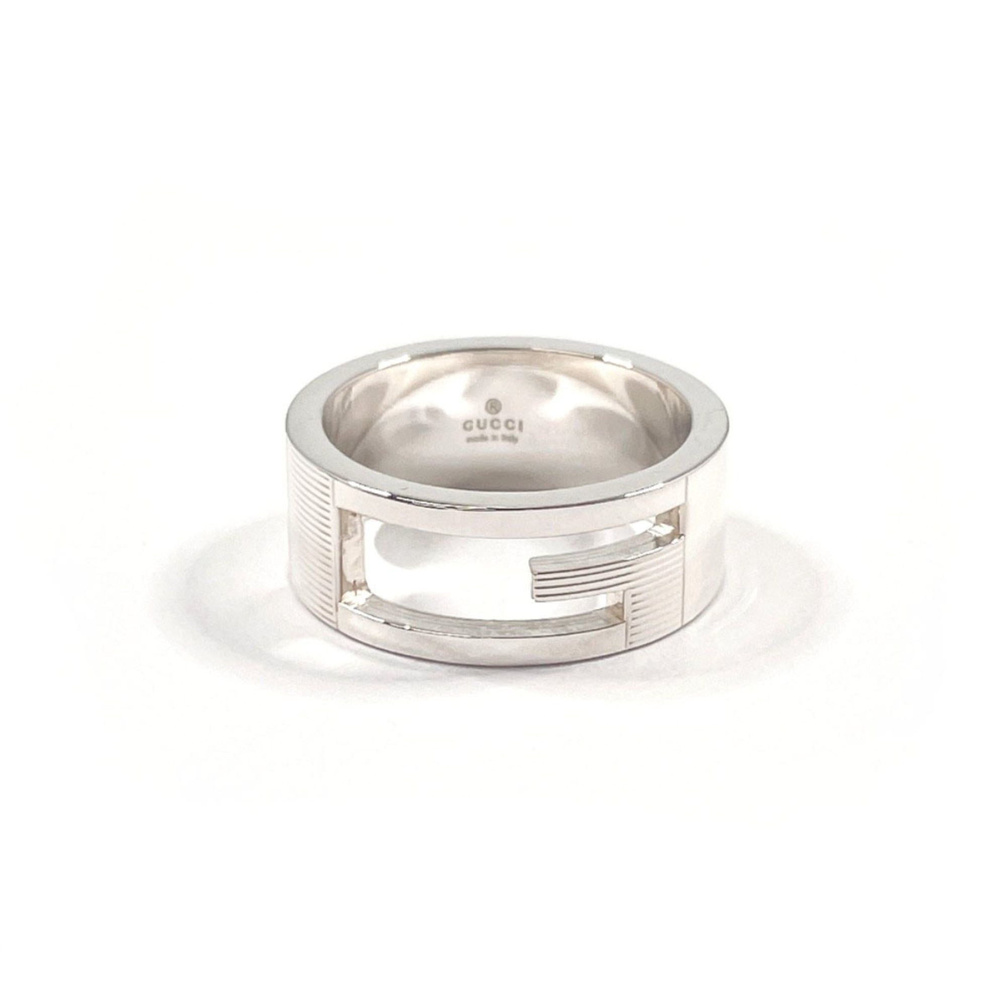 Gucci GUCCI Branded Cutout G Ring, Sterling Silver 925, 13.5cm, Unisex Size ONE SIZE - 1 Thumbnail