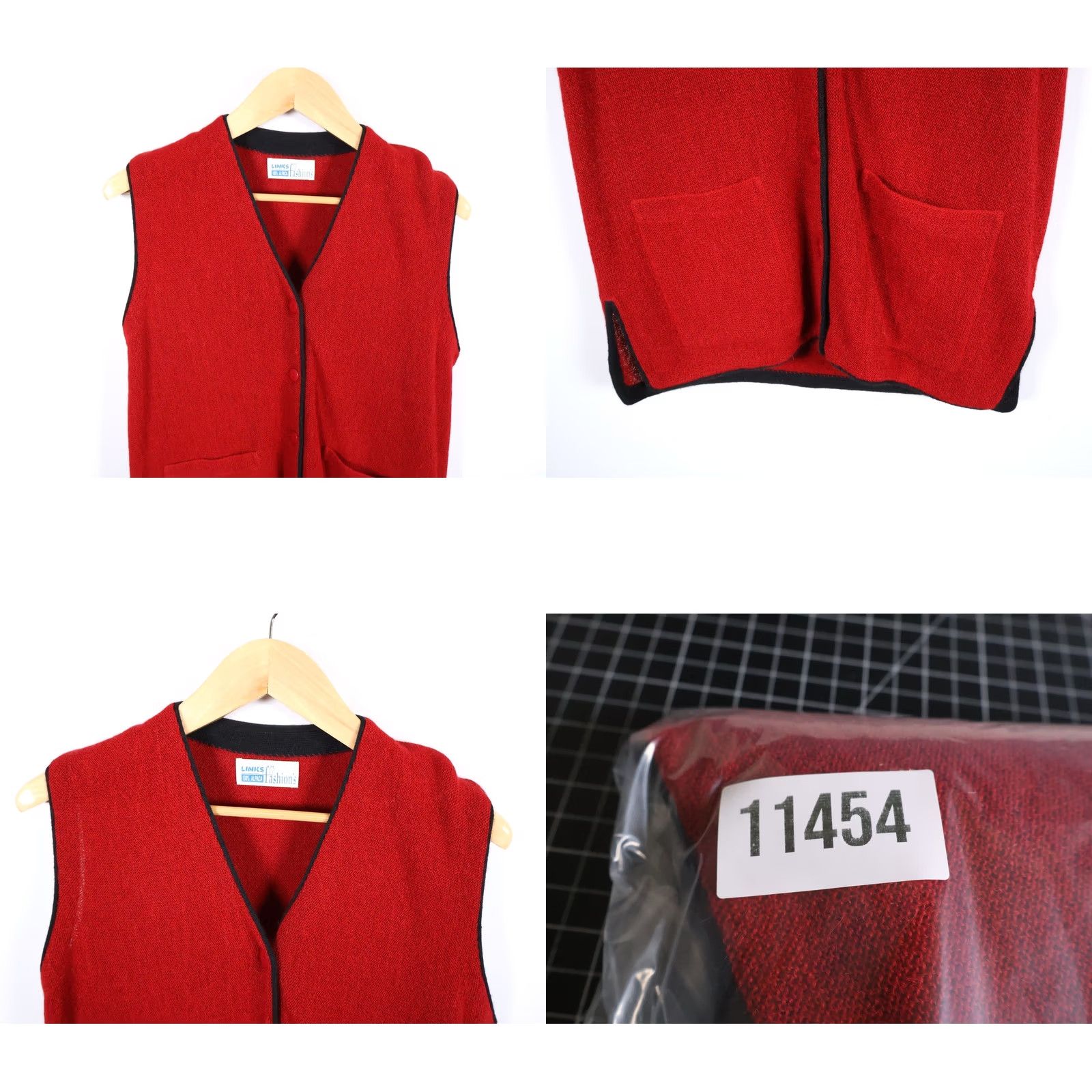 Vintage VINTAGE Links Sweater Vest Shirt Womens Medium Red 100% Alpaca Button Up Knit Sleeveless V-Neck Hand Wash Only Retro Preppy 70s Size M / US 6-8 / IT 42-44 - 8 Thumbnail