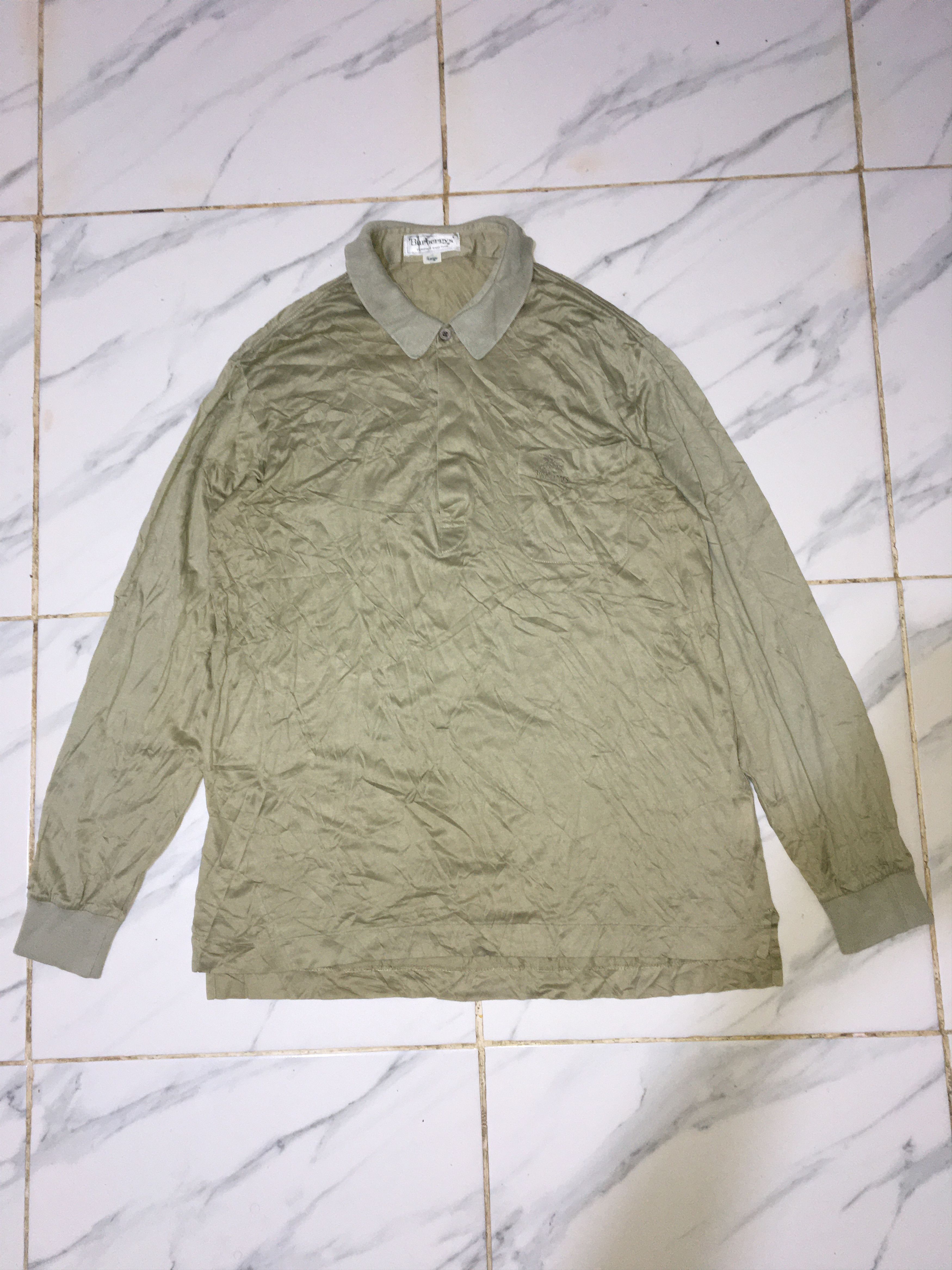 Burberry VINTAGE BURBERRYS LONG SLEEVE POLO SHIRT Size US L / EU 52-54 / 3 - 1 Thumbnail