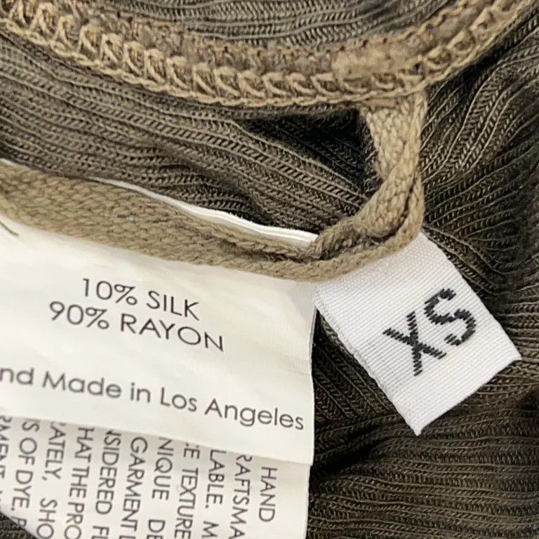 Enza Costa Ribbed Silk Rayon Tank Top Dark Shadow XS, Made in LA Size XS / US 0-2 / IT 36-38 - 3 Thumbnail