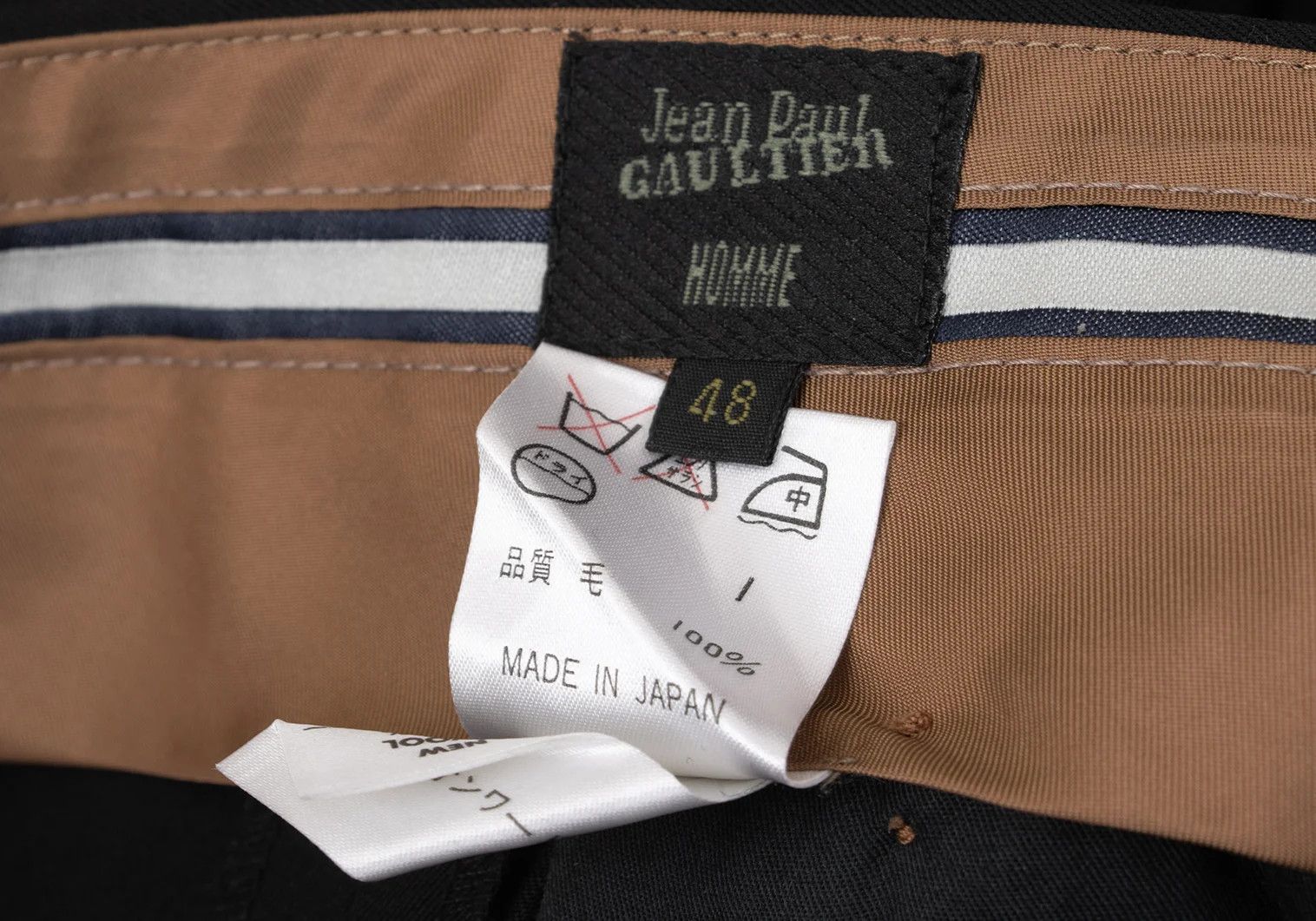 Jean Paul Gaultier Wool Gabardine Trousers in Black, Size 48 Size US 32 / EU 48 - 14 Thumbnail