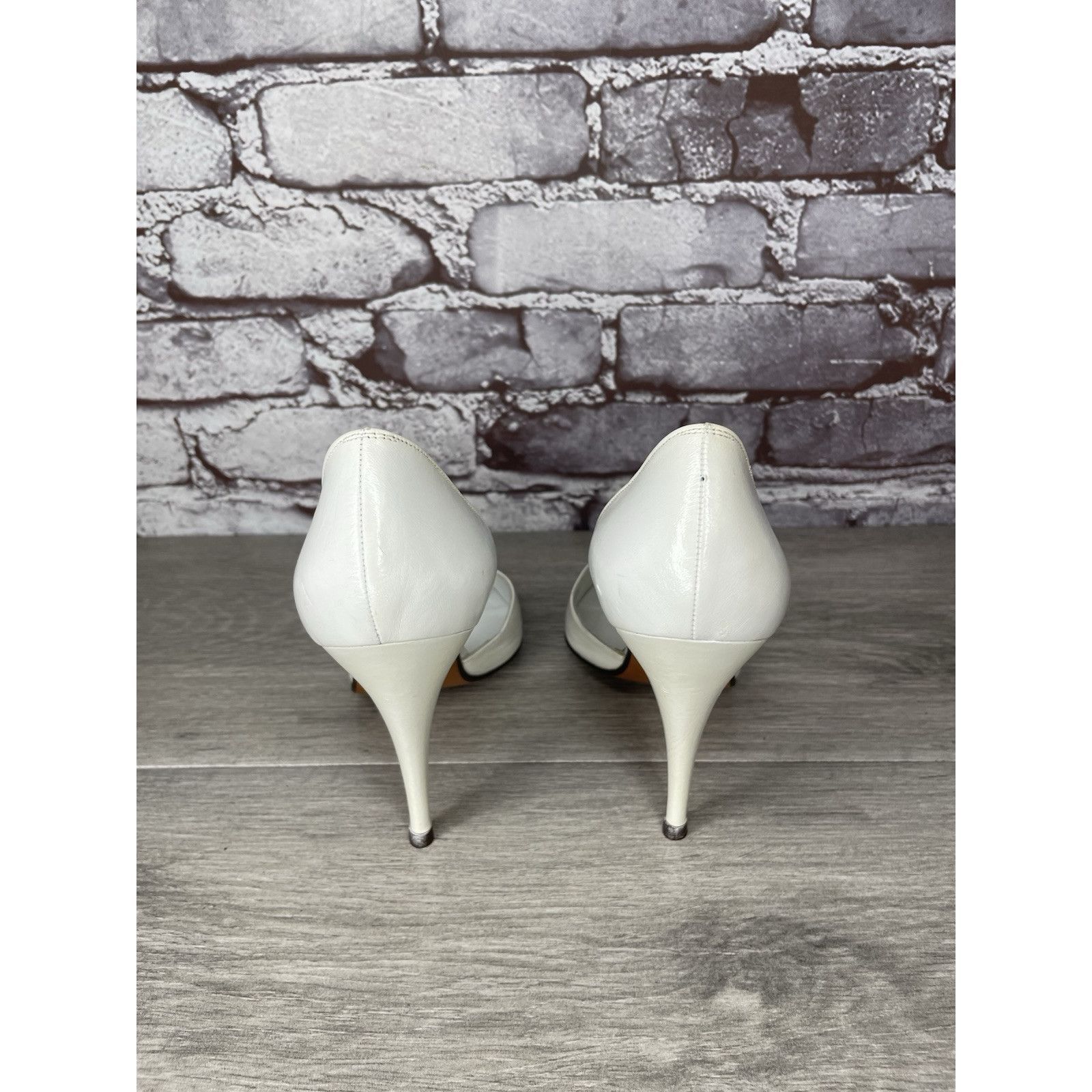 Other Allure Ivory Leather Bridal VTG Pointed Toe Heels Women Sz 7 Size US 7.5 / IT 37.5 - 9 Thumbnail