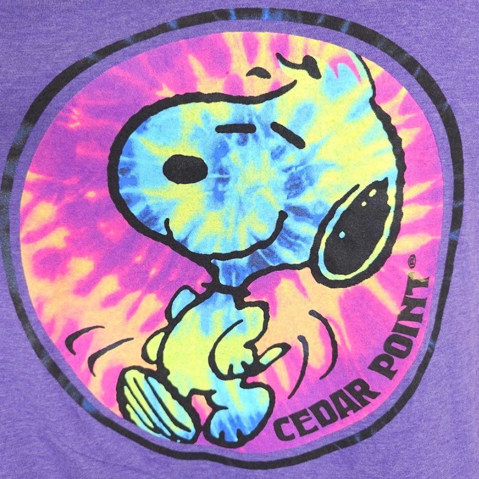 Peanuts Peanuts Cedar Point Snoopy T Shirt Mens Medium Purple Amusement Park Tie Dye (Sandusky Ohio) Size US M / EU 48-50 / 2 - 3 Thumbnail