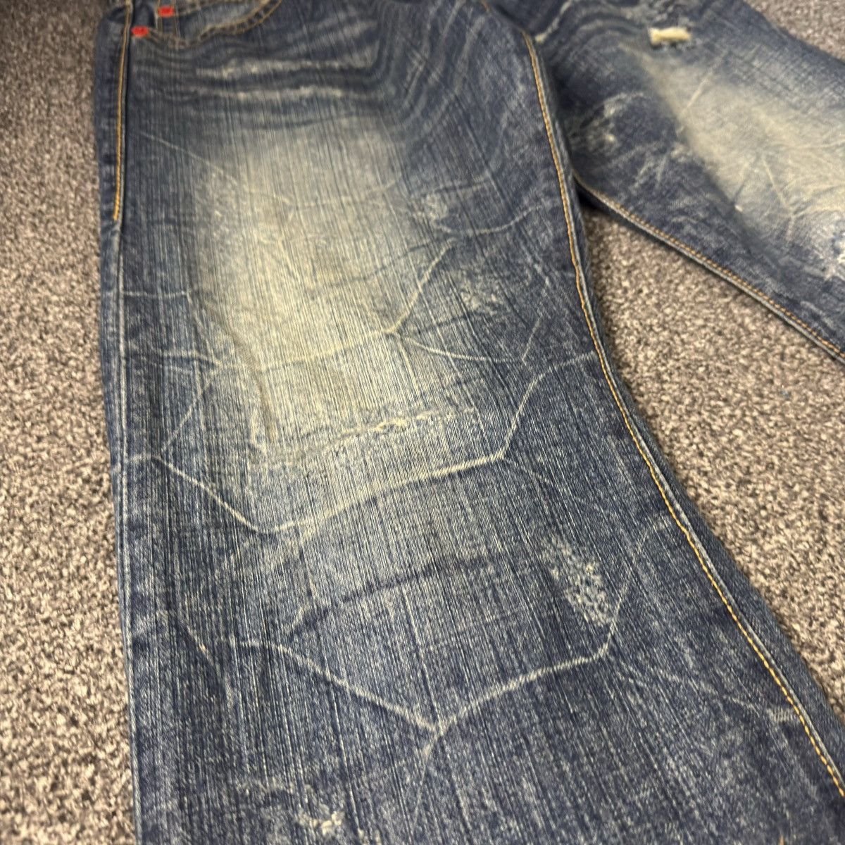 Beauty Beast 🔥🇯🇵 Japanese Distressed Co&Lu Ripped Baggy Jeans Size US 34 / EU 50 - 6 Thumbnail