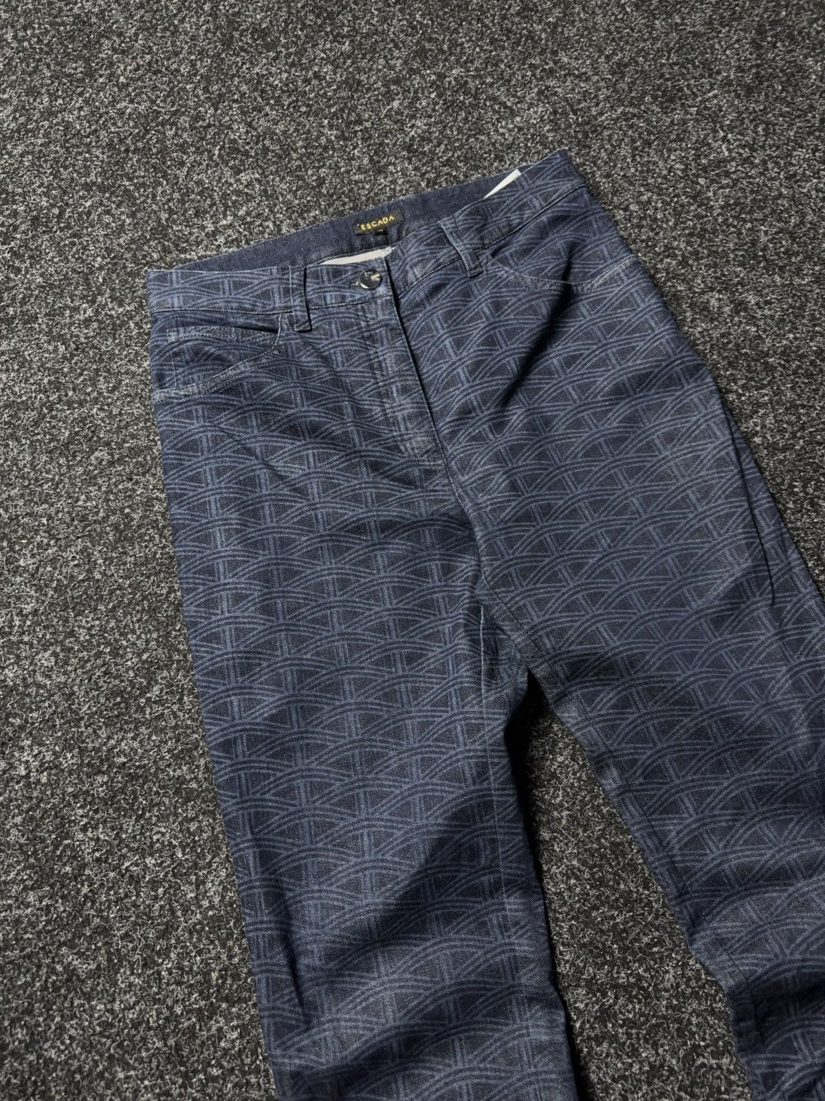 Escada Luxury Escada Geometric Pattern Denim Trousers Women’s 36 Size 30" / US 8 / IT 44 - 5 Thumbnail