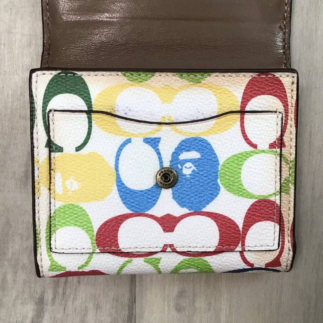 BAPE × COACH FLAP WALLET Multi color a bathing ape