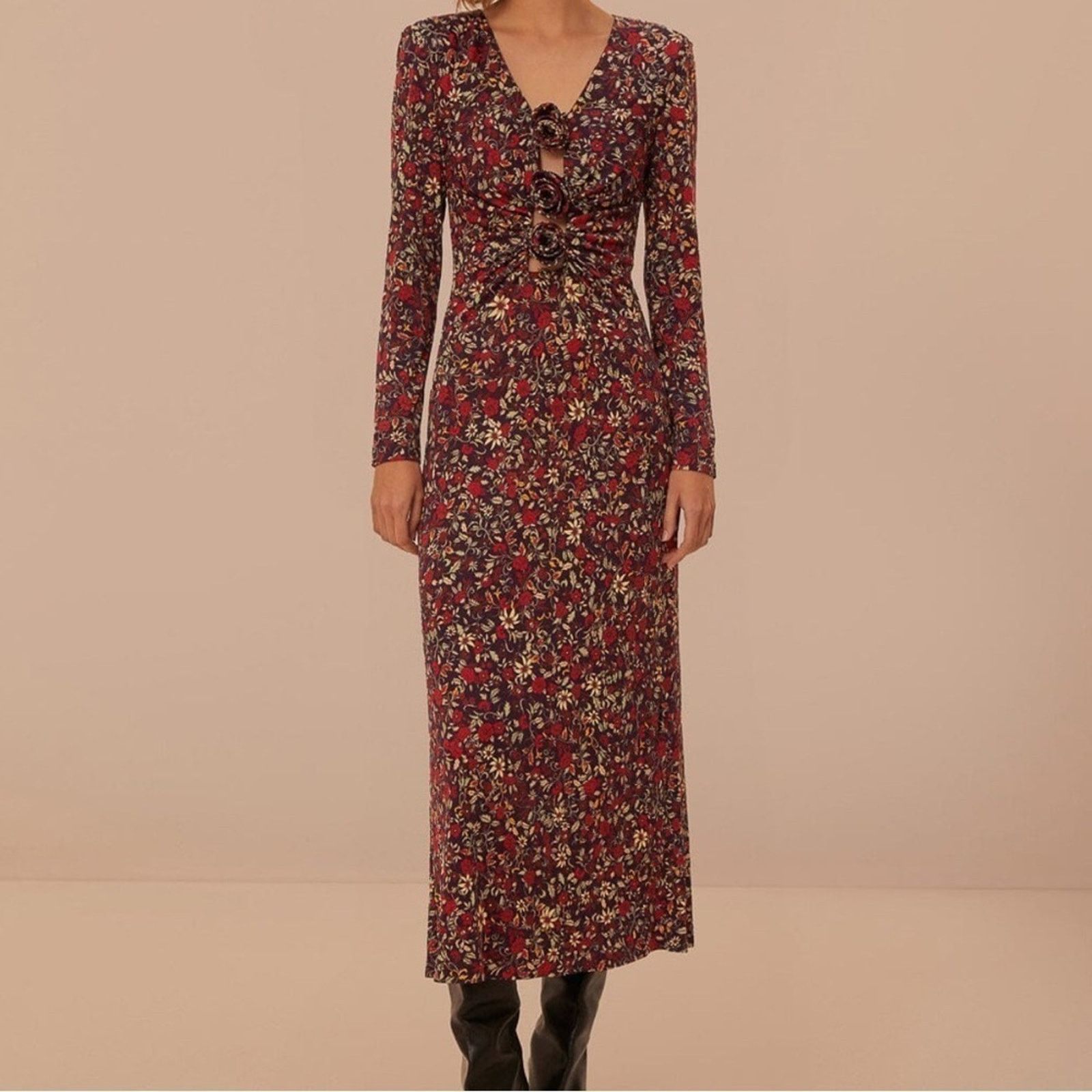 Farm Rio NWT FARM Rio Purple Chelsea Garden Flowers Knot Maxi Dress Size S / US 4 / IT 40 - 1 Thumbnail