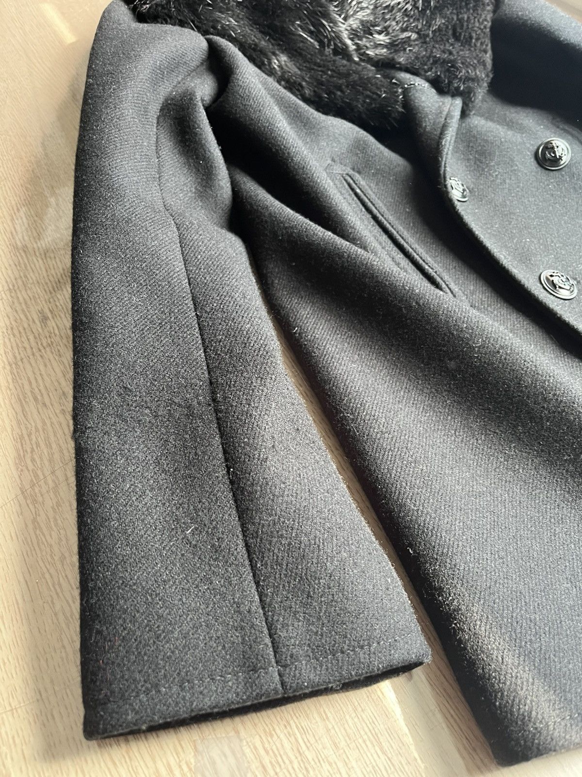 Saint Laurent Paris 46 Saint Laurent Nutria real fur collar wool peacoat jacket Size US S / EU 44-46 / 1 - 2 Thumbnail