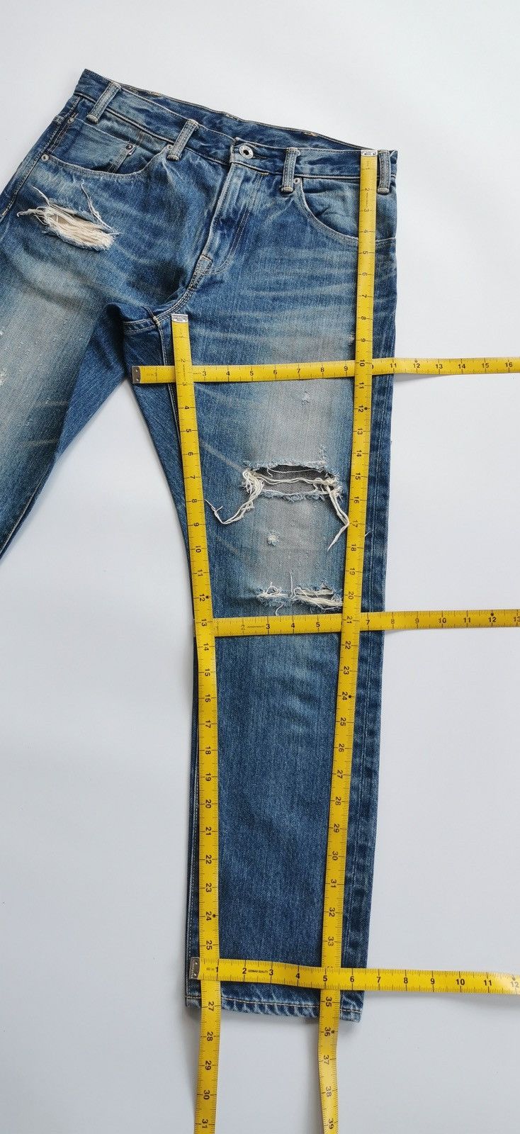 Sugar Cane DMG Selvedge Distressed Ankle Denim Jeans Size US 29 - 11 Thumbnail