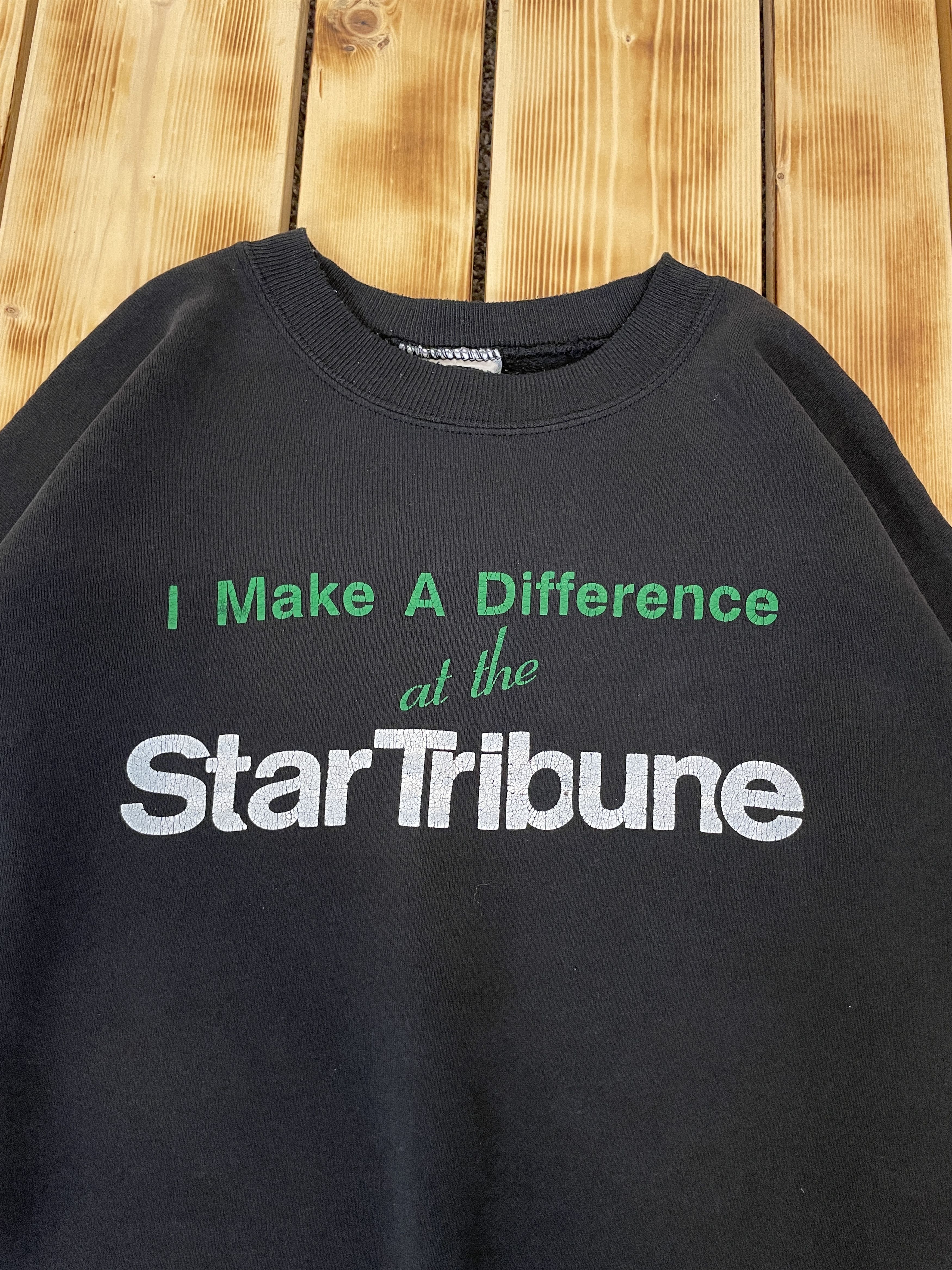 Lee Vintage 90s Distressed Thrashed Lee Sweatshirt Star Tribune Size US XL / EU 56 / 4 - 3 Thumbnail