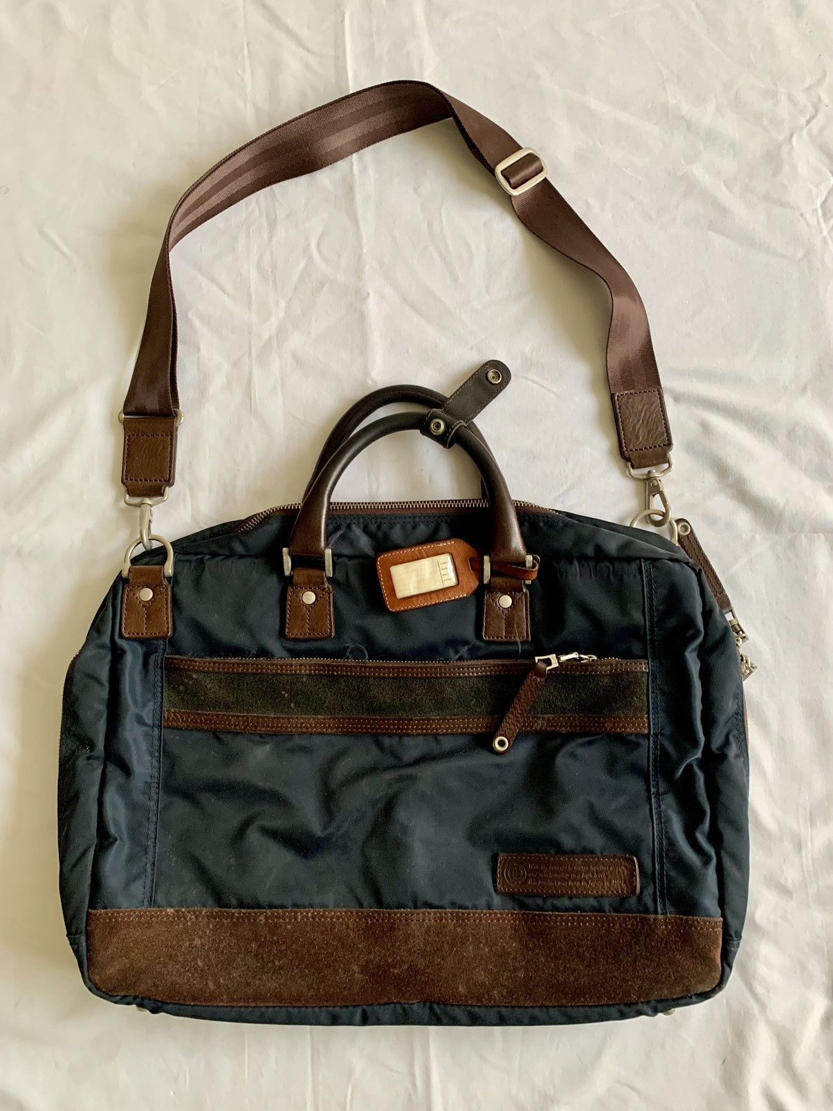 image of Archival Clothing x Bag Masterpiece Japan Shoulder Bag in Blue Black, Men's
