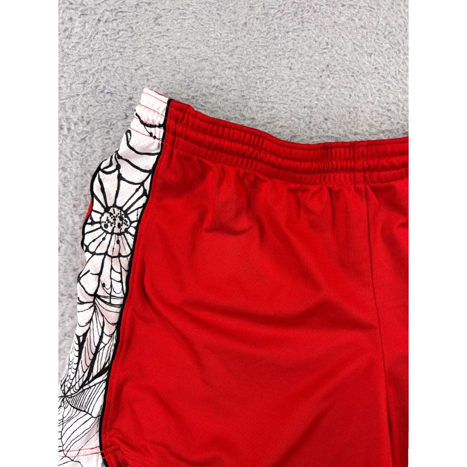 Nike Nike Shorts Womens Large Red White Running Jogging Polyester DriFit Spiderweb Size 36" / US 14 / IT 50 - 7 Thumbnail