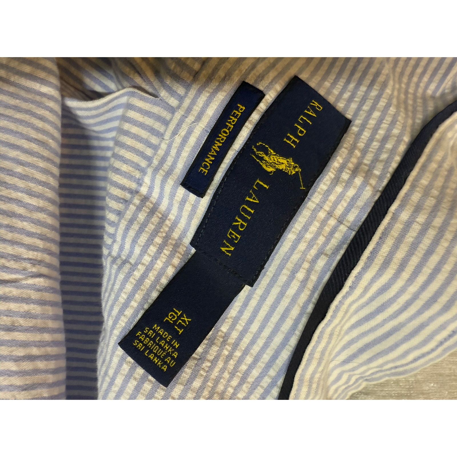 Polo Ralph Lauren Polo RALPH LAUREN Men's XLT Blue Stripe Seersucker Shirt Size US XL / EU 56 / 4 - 5 Thumbnail
