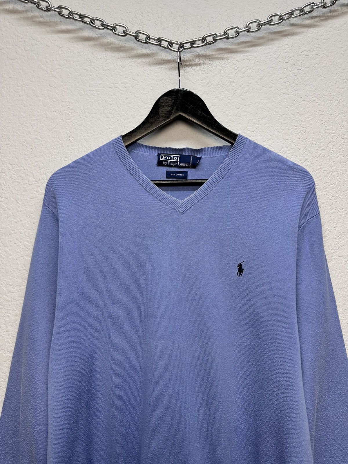 Polo Ralph Lauren Vintage Polo Ralph Lauren blue sweater wool purple LableY2K Size US L / EU 52-54 / 3 - 3 Thumbnail