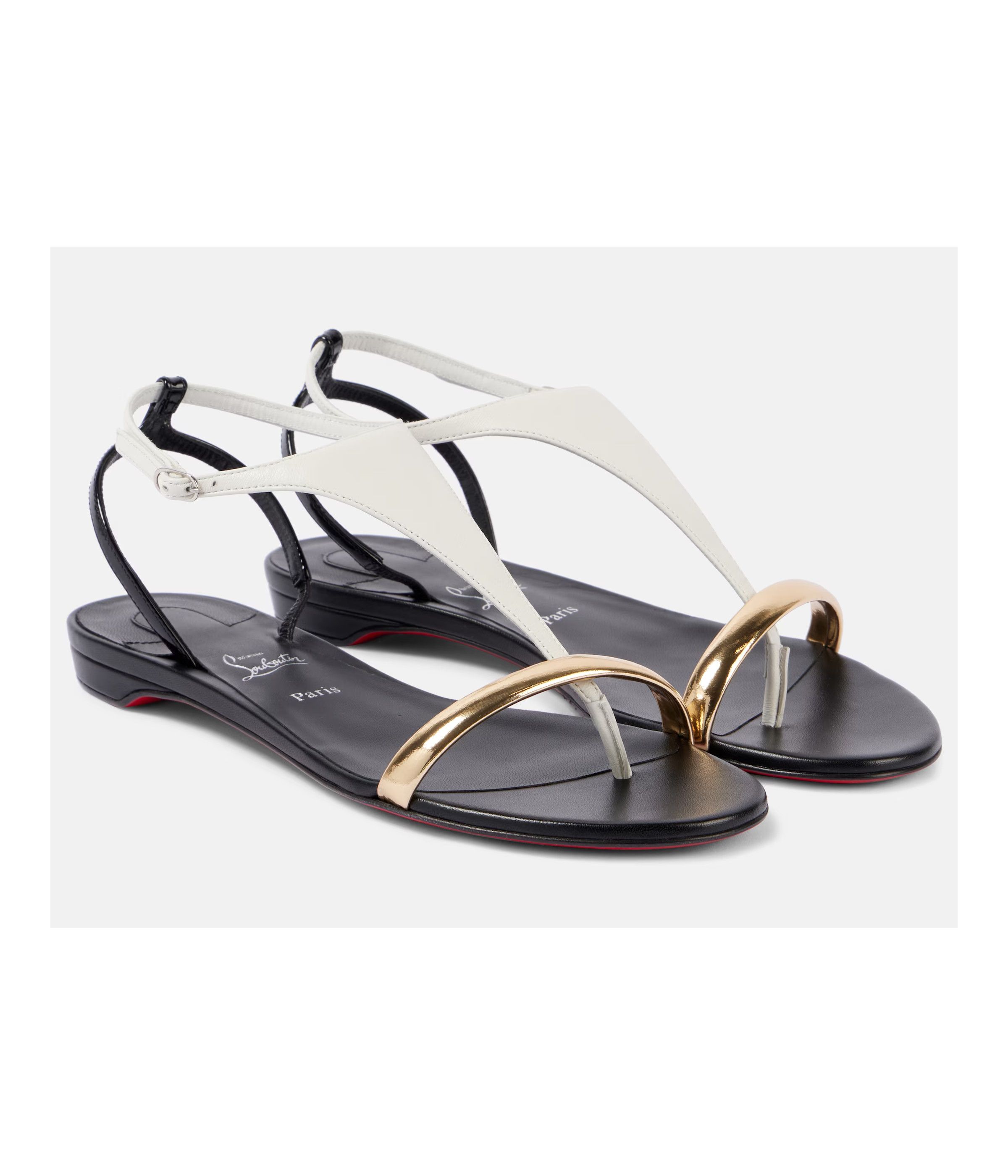 Christian Louboutin CHRISTIAN LOUBOUTIN Athinita black & white leather sandals Size US 8.5 / IT 38.5 - 1 Thumbnail