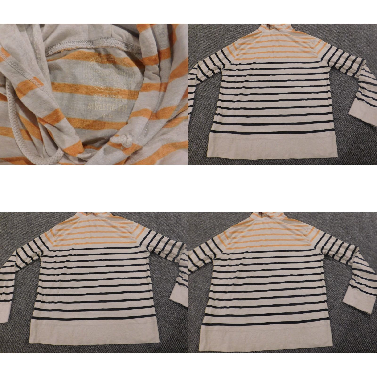 American Eagle Outfitters American Eagle Outfitters Sweater Pullover Mens M White Striped Athletic Knit Quilted Cable-Knit Long Sleeve Round Neck Fall Winter Casual City Size US M / EU 48-50 / 2 - 8 Thumbnail