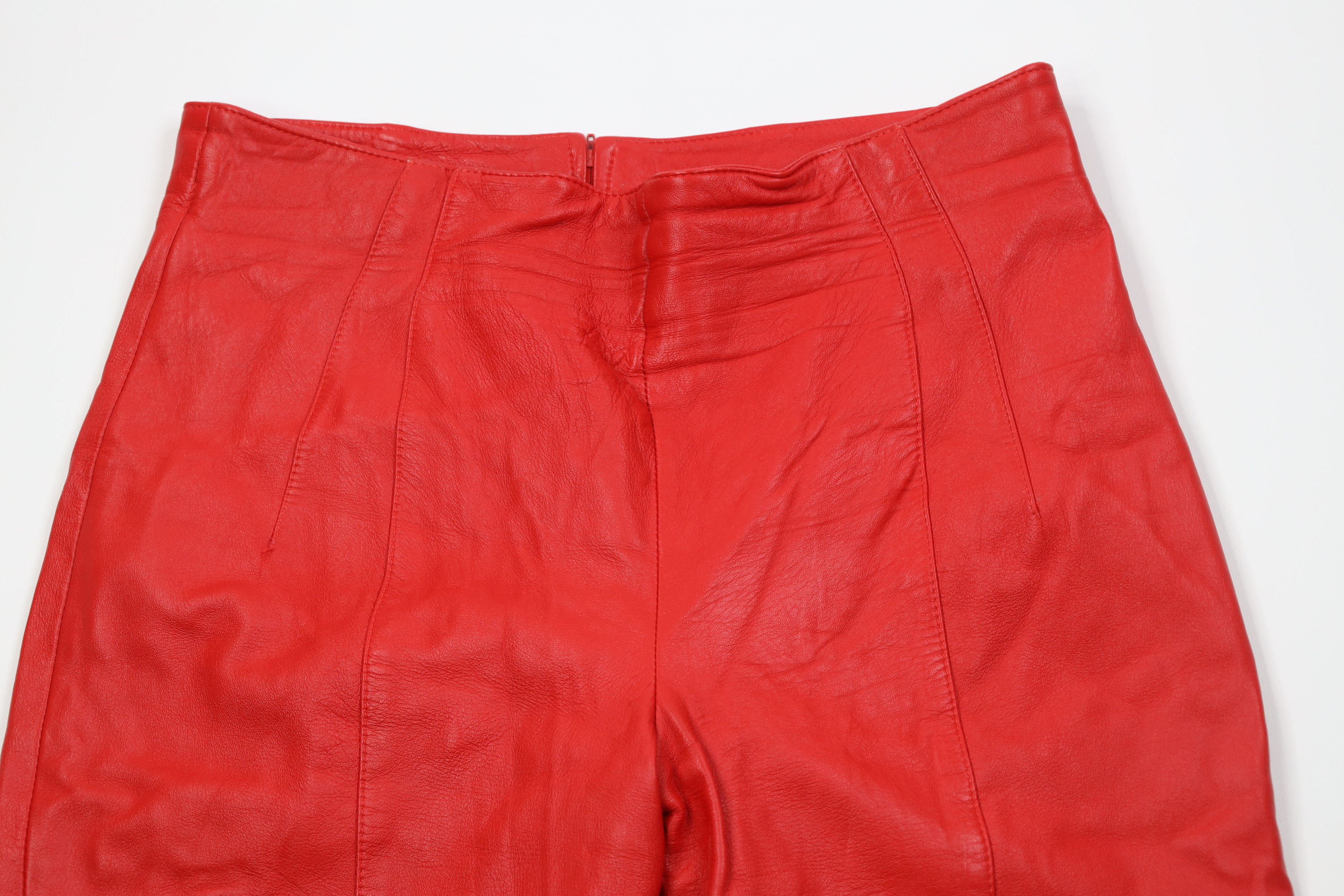 Vintage Vintage 90s Streetwear Eddie Murphy Soft Leather Pants Red Size 38" / US 16 / IT 52 - 2 Thumbnail