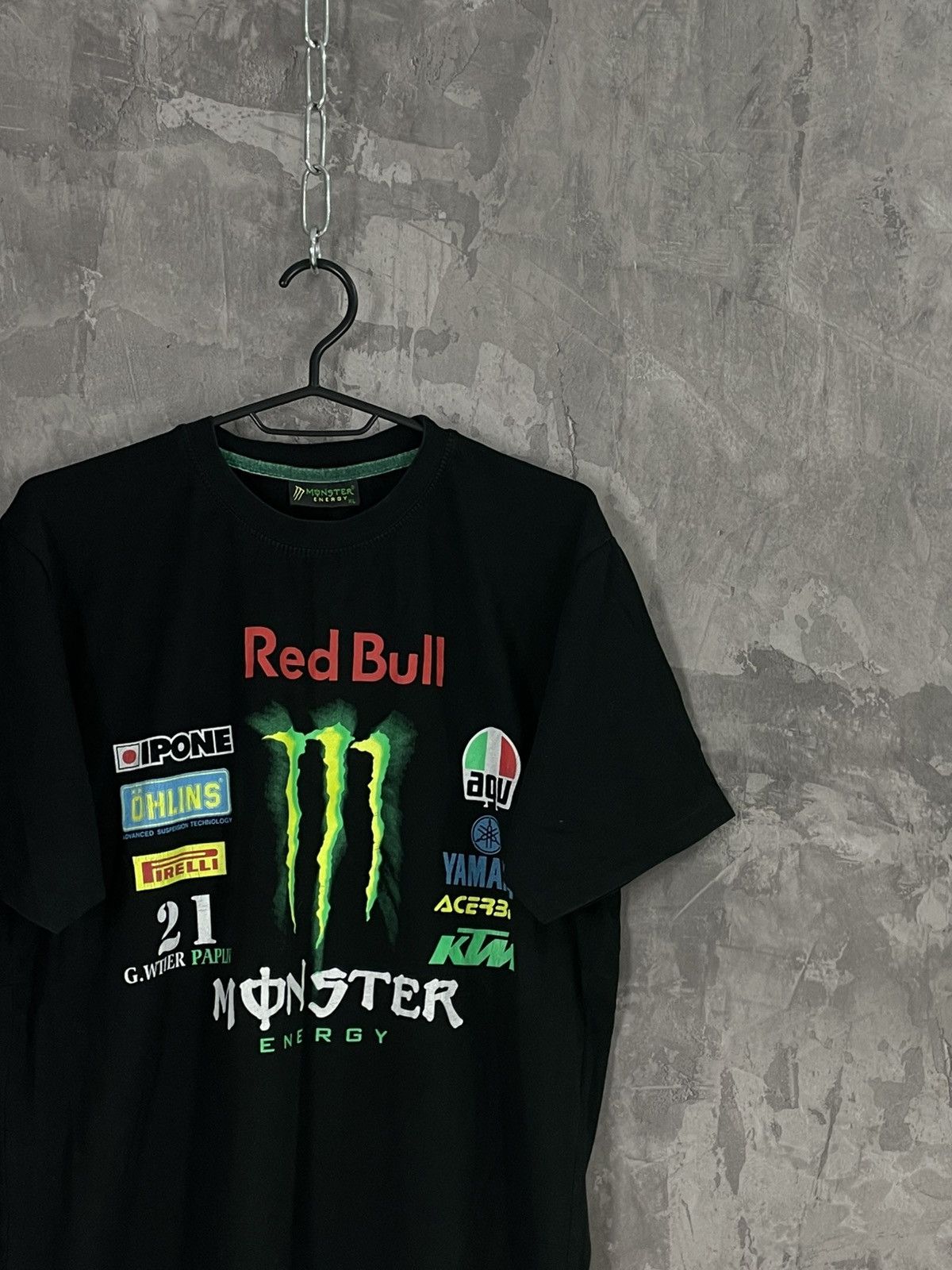 Other Crazy Y2K Monster Energy Black T Shirt Size US XL / EU 56 / 4 - 4 Thumbnail