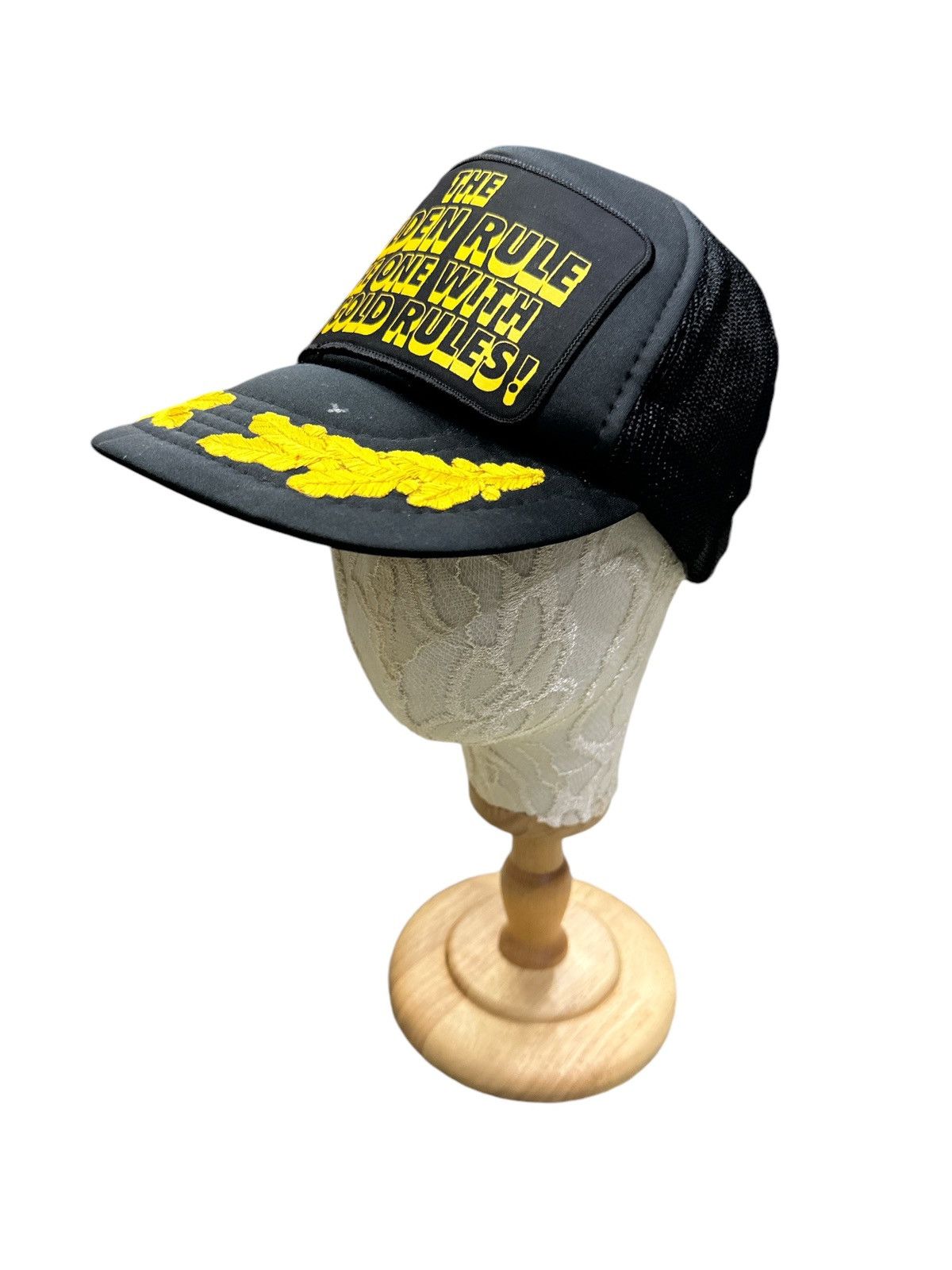 Vintage THE GOLDEN RULE THE ONE WITH THE GOLD RULES TRUCKER CAP Size ONE SIZE - 3 Thumbnail