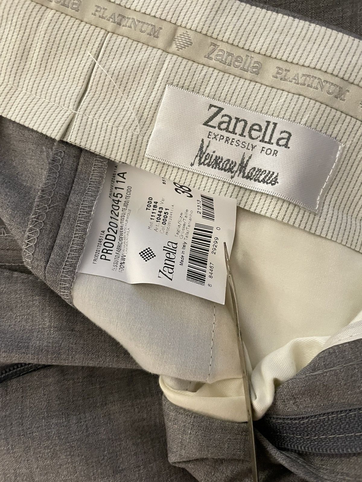 Zanella 'Todd' Super 120's Wool Serge Tropical Weight Trouser Size 38R - 7 Thumbnail