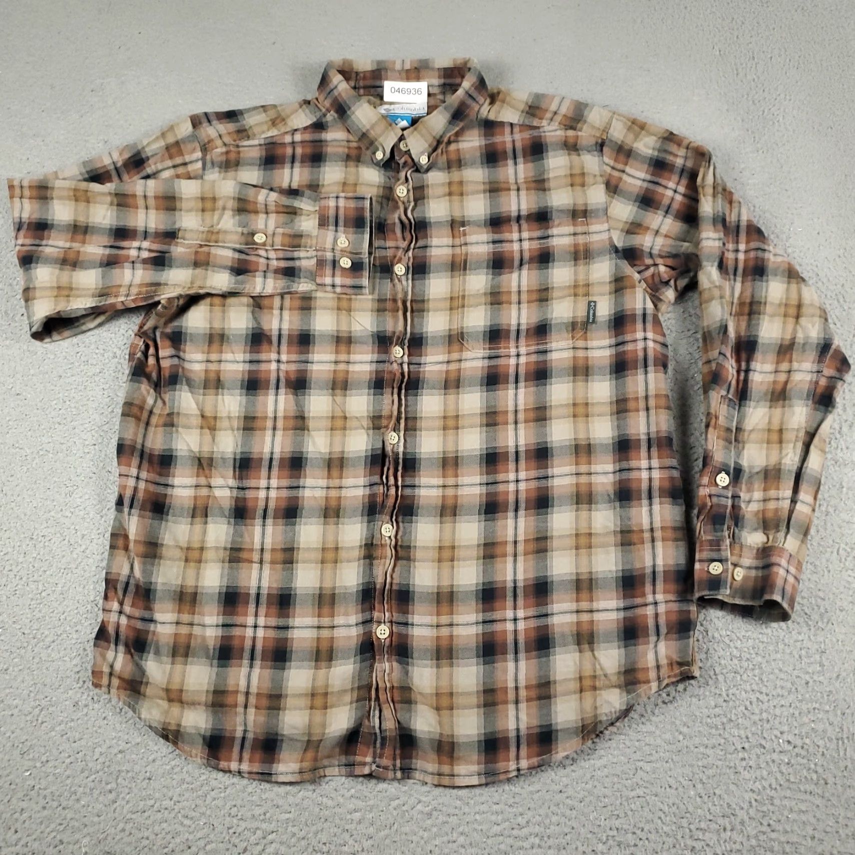Vintage Columbia Mens Shirt Size L Brown Plaid Button-Up Long Sleeve Casual Dressy Modern Preppy Collected American Classic Size US L / EU 52-54 / 3 - 2 Thumbnail