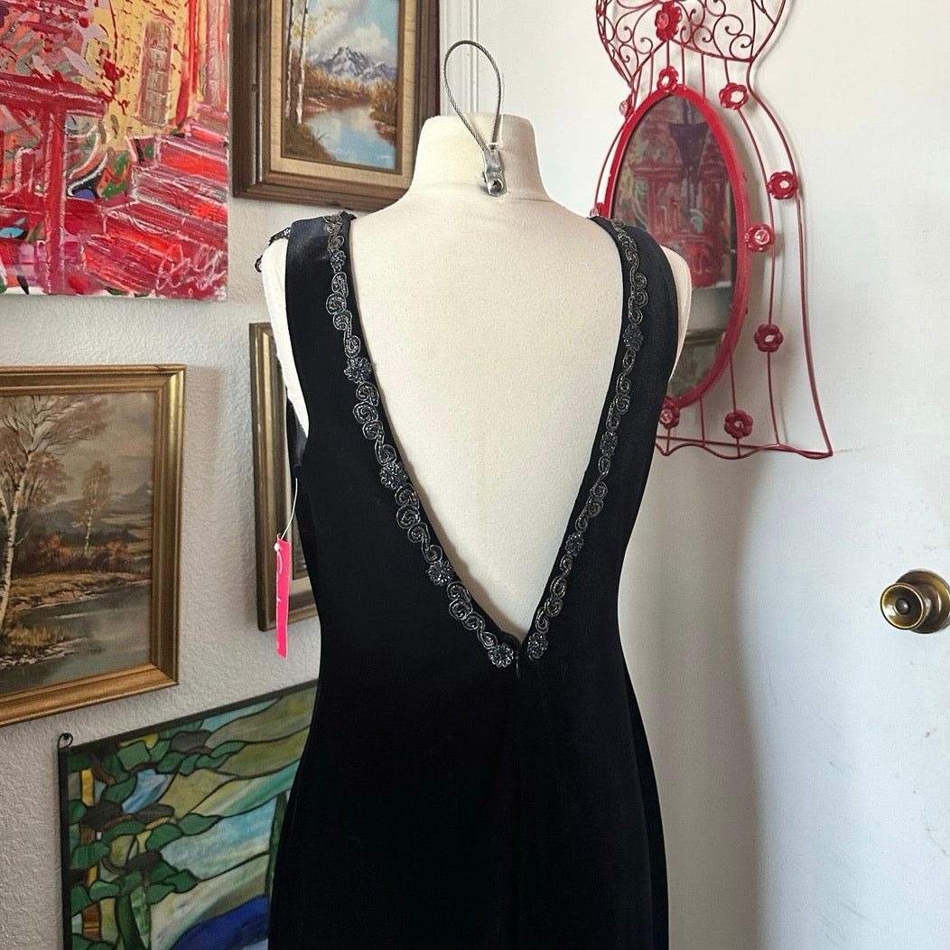 Other cachet black velvet gold formal backless dress Size M / US 6-8 / IT 42-44 - 5 Thumbnail