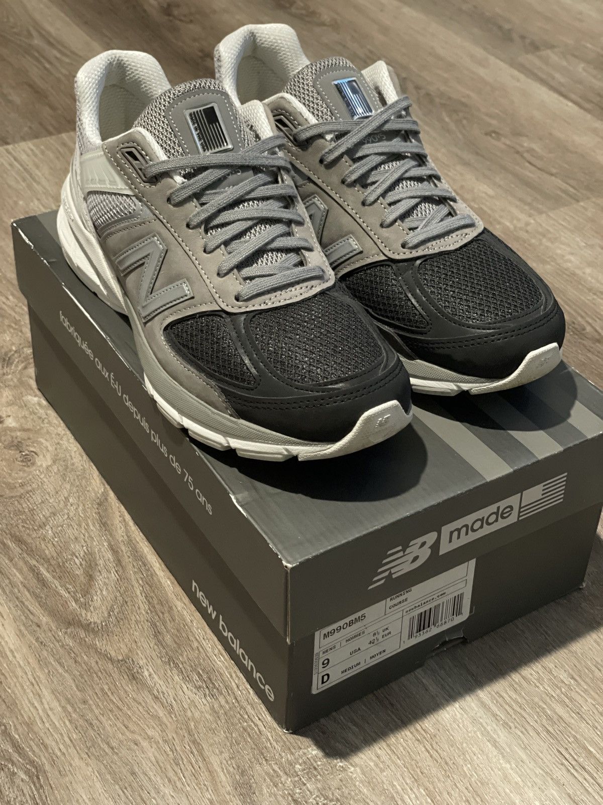 New Balance 990 v5 Marblehead Black Size Worn