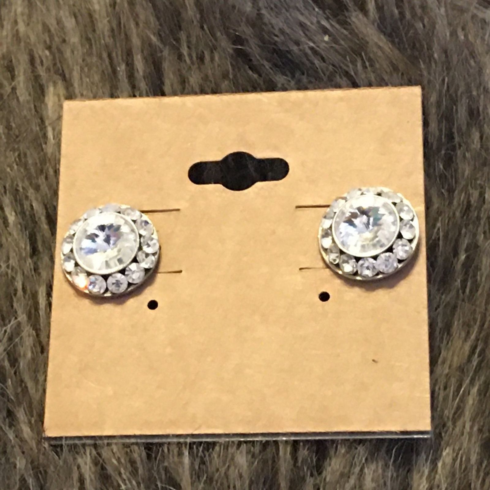 Vintage Vintage clear rivoli halo stud pierced earrings Size ONE SIZE - 2 Thumbnail