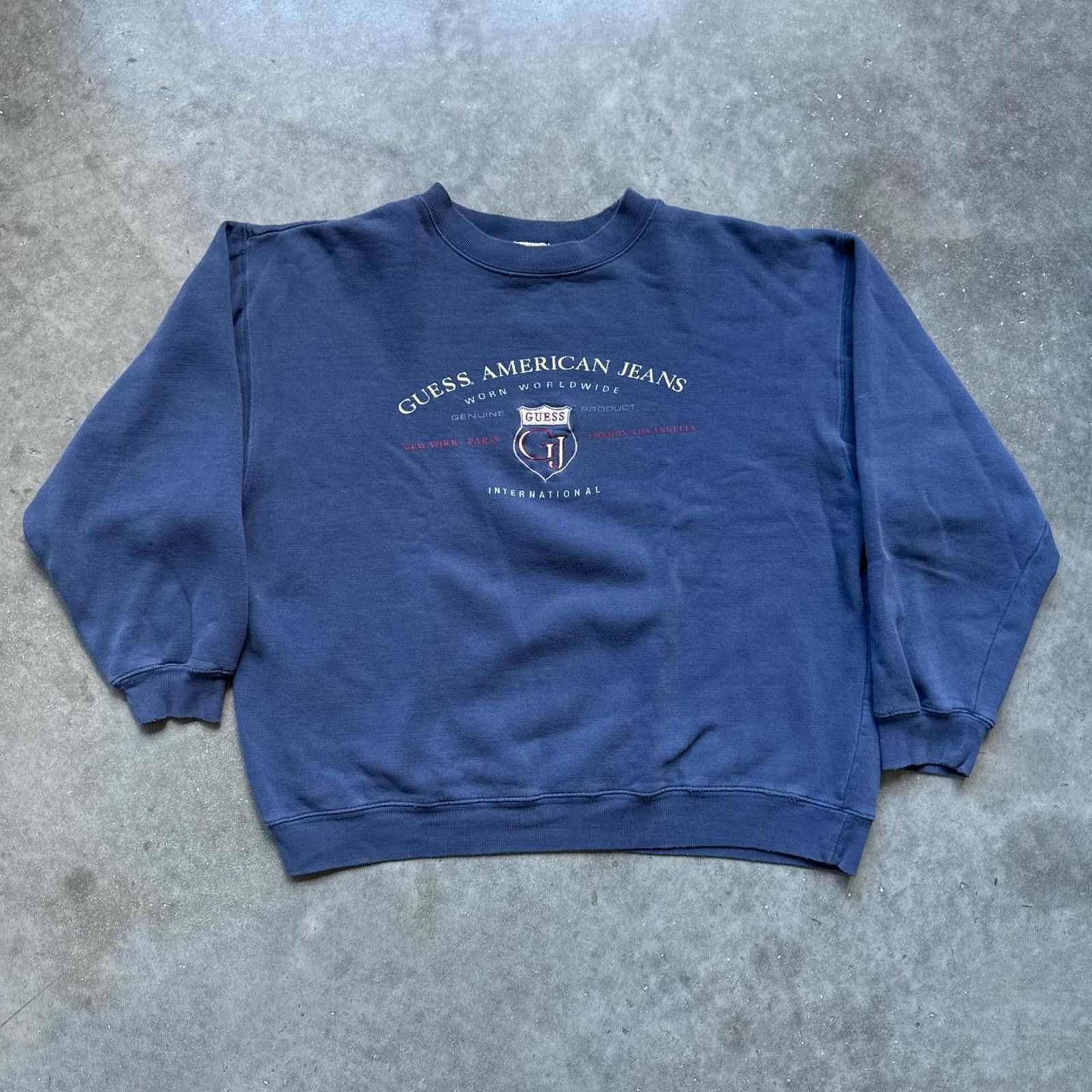 Guess Guess Y2k Navy Crewneck Sweatshirt Size US M / EU 48-50 / 2 - 1 Thumbnail