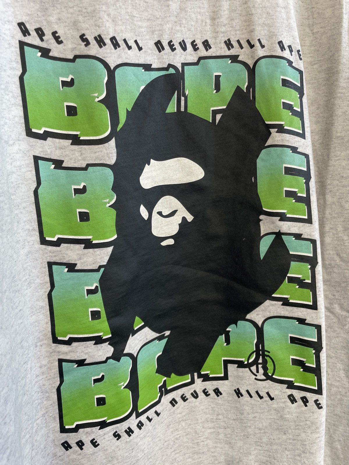 Bape Bape Repeat Logo Heather grey Baggy Tee Size US XL / EU 56 / 4 - 2 Thumbnail