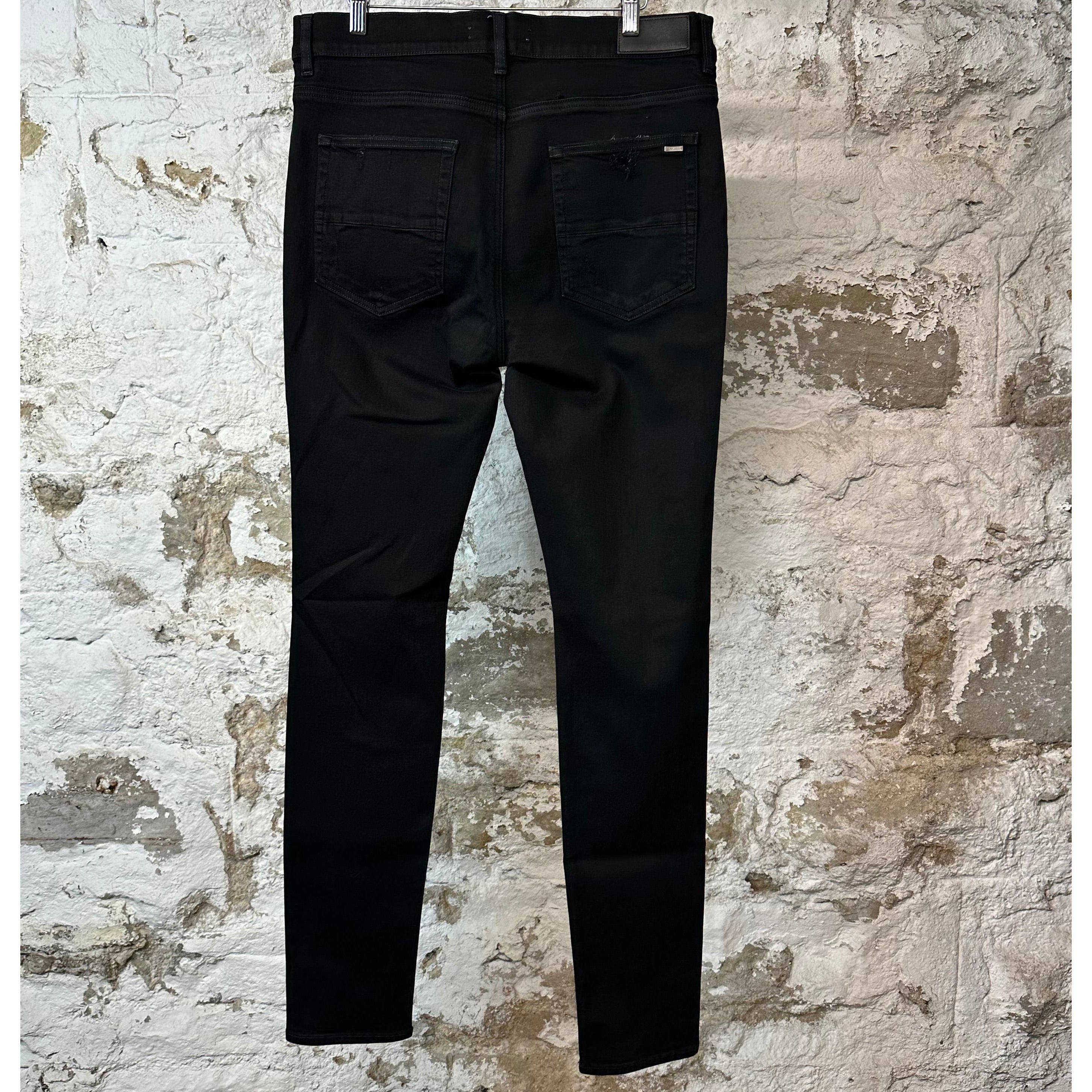 Amiri Amiri Distressed Plain Black Denim Jeans Sz 36 Size US 36 / EU 52 - 2 Thumbnail