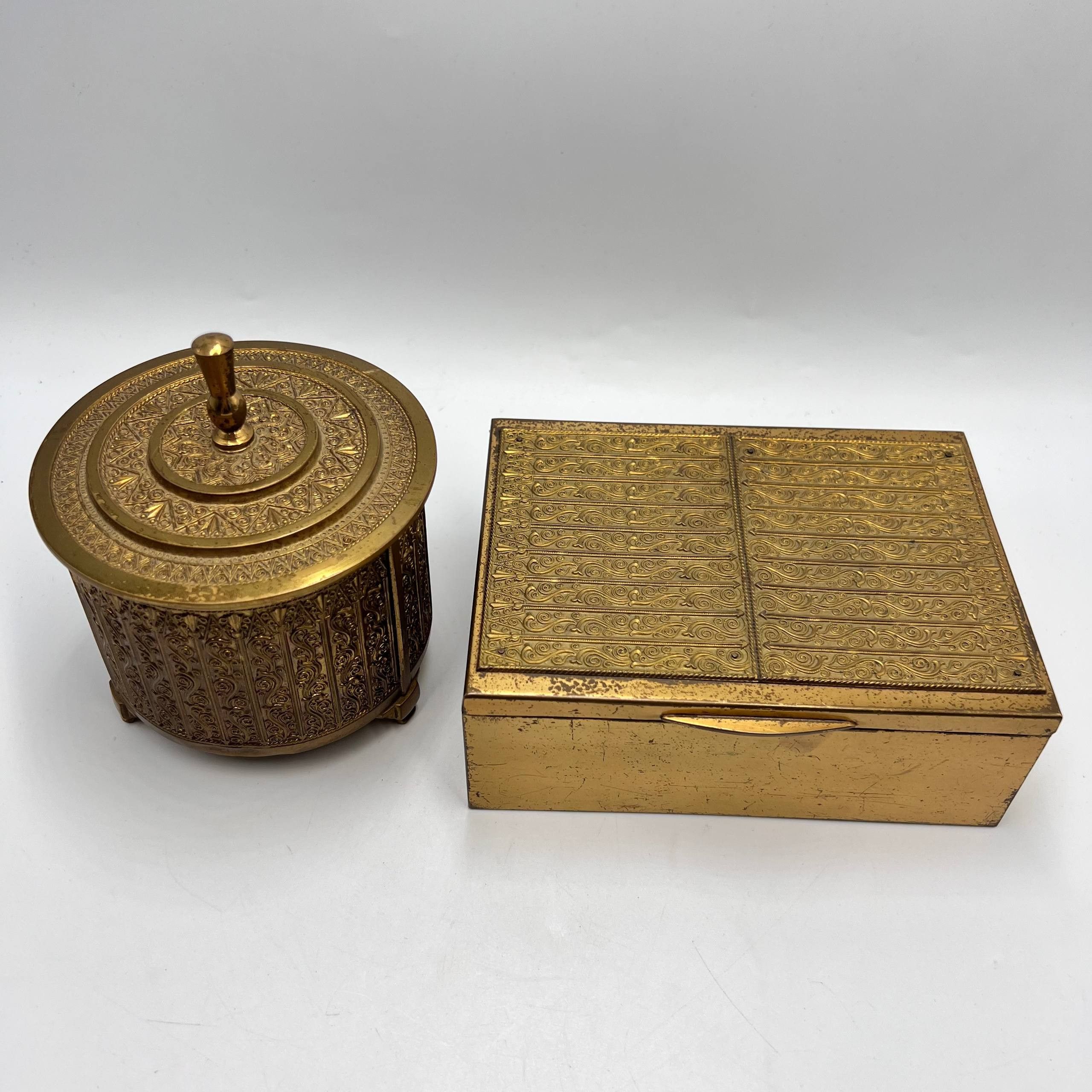 Vintage Erhard & Sohne Vintage Gilded Tin Metal Cigarette Box Set Size ONE SIZE - 10 Thumbnail
