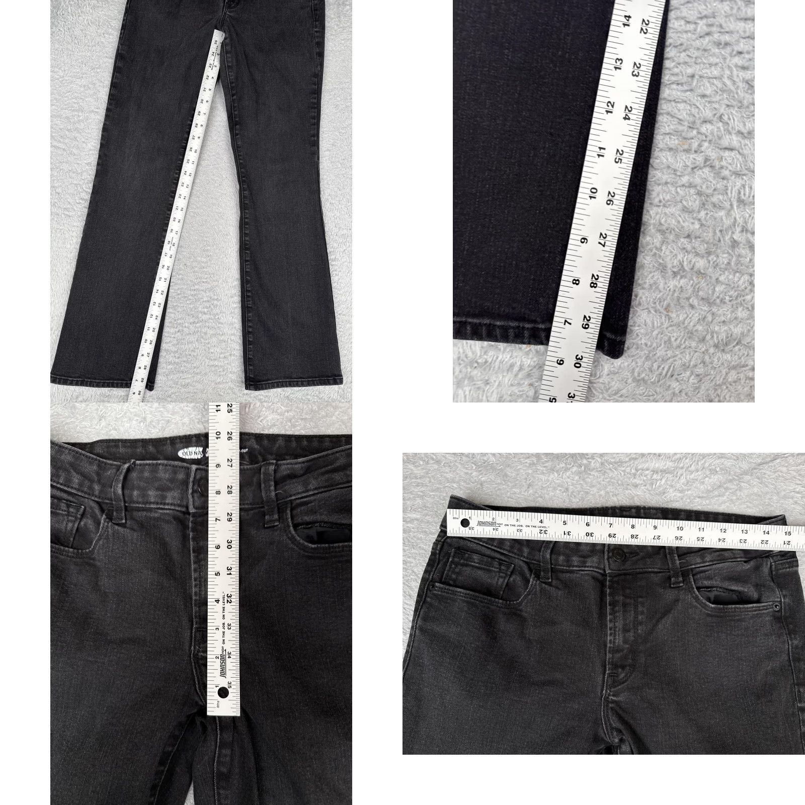 Old Navy Old Navy Jeans Womens 8 Bootcut Kicker Black Charcoal Mid Rise Stretch 31x30 Size 30" / US 8 / IT 44 - 8 Thumbnail